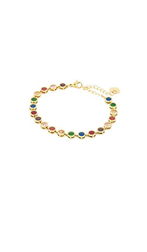 BRACHA Celeste Colored Tennis Bracelet in Metallic Gold by BRACHA