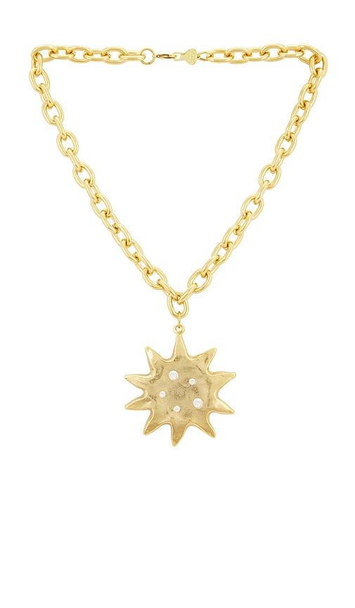 BRACHA Gilded Sun Necklace in Unique Color & Gold in Metallic Gold by BRACHA