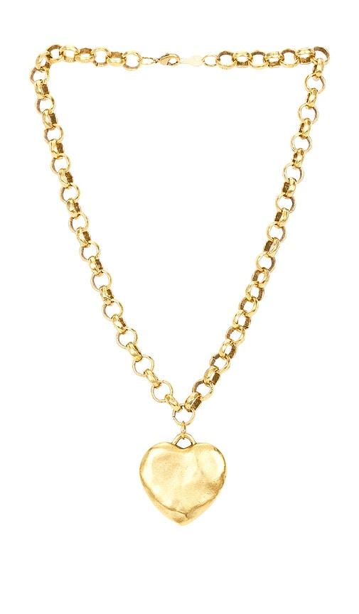 BRACHA Puffy Heart Necklace in Metallic Gold by BRACHA