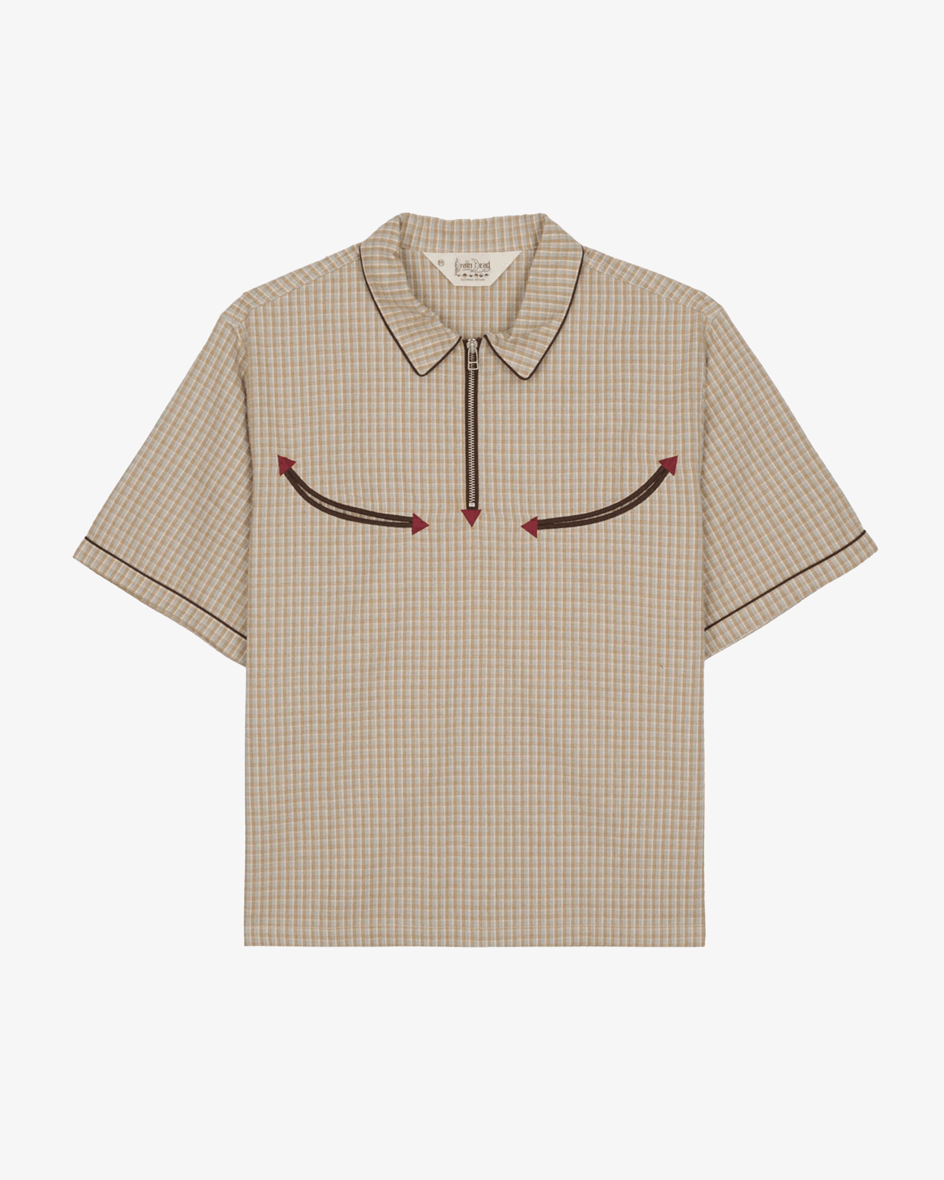 BRAIN DEAD - Men's Check Western Shirt - (Off-White) by BRAIN DEAD