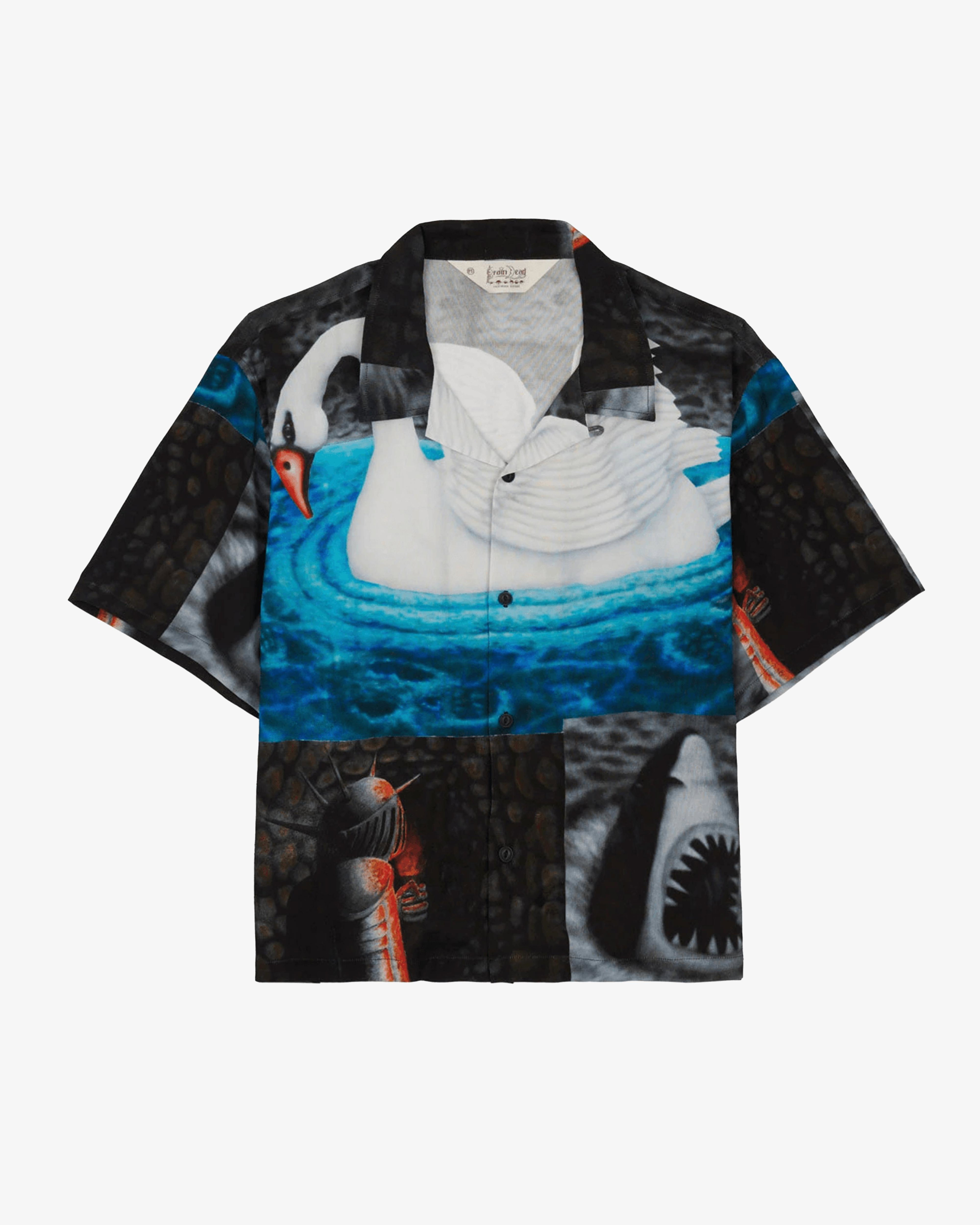BRAIN DEAD - Men's Copia Short Sleeve Button Down Shirt - (Black) by BRAIN DEAD