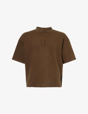 Boxy Waffle-Knit Cotton T-Shirt by BRAIN DEAD