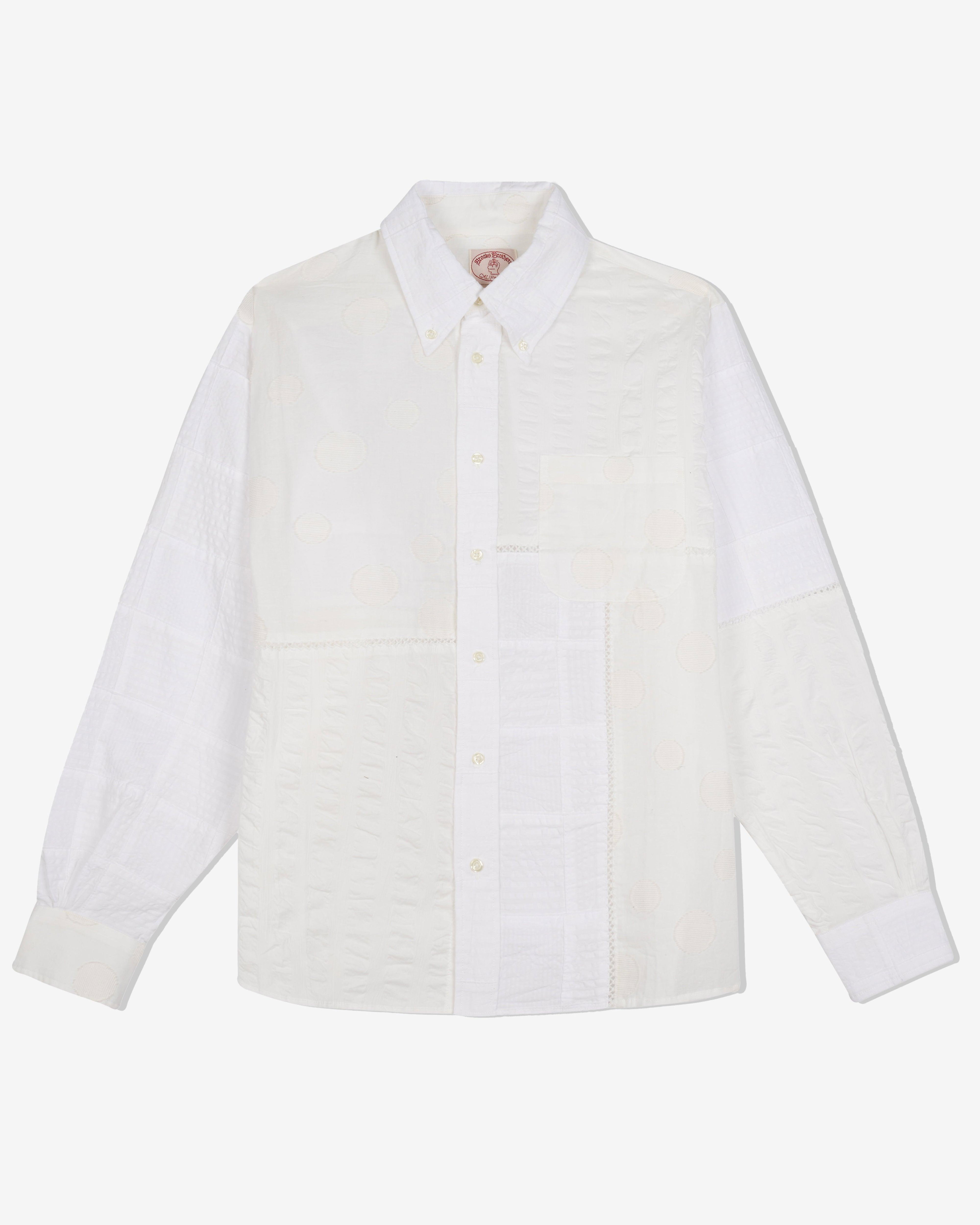 Brain Dead - Brooks Brothers California Men's Patchwork Oxford Shirt - (White/Multi) by BRAIN DEAD