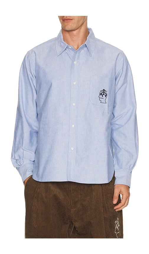 Brain Dead Brooks Brothers California Selvedge Oxford Button Up Shirt in Blue by BRAIN DEAD