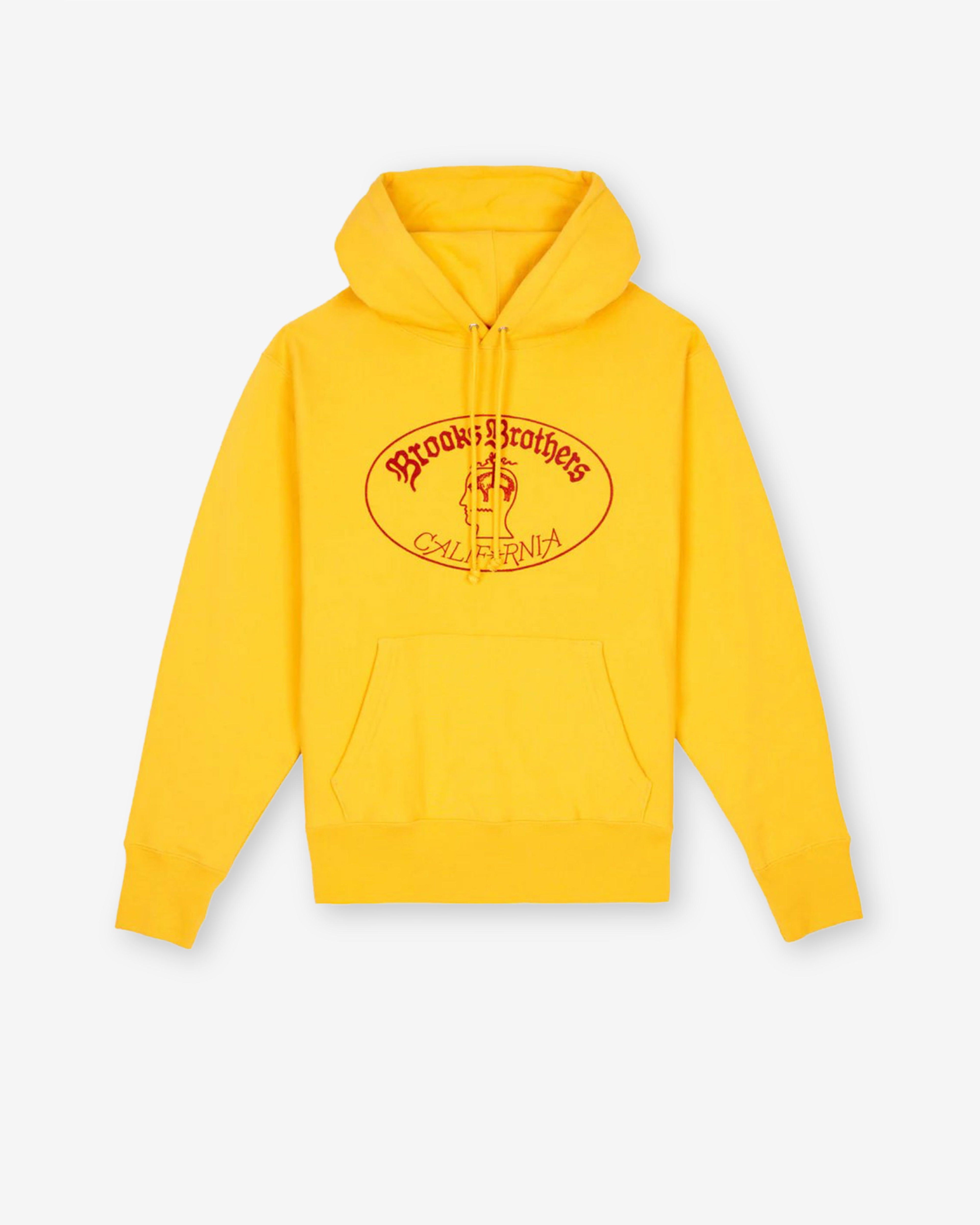Brain Dead - Brooks Brothers Men's California Logo Hoodie - (Yellow) by BRAIN DEAD