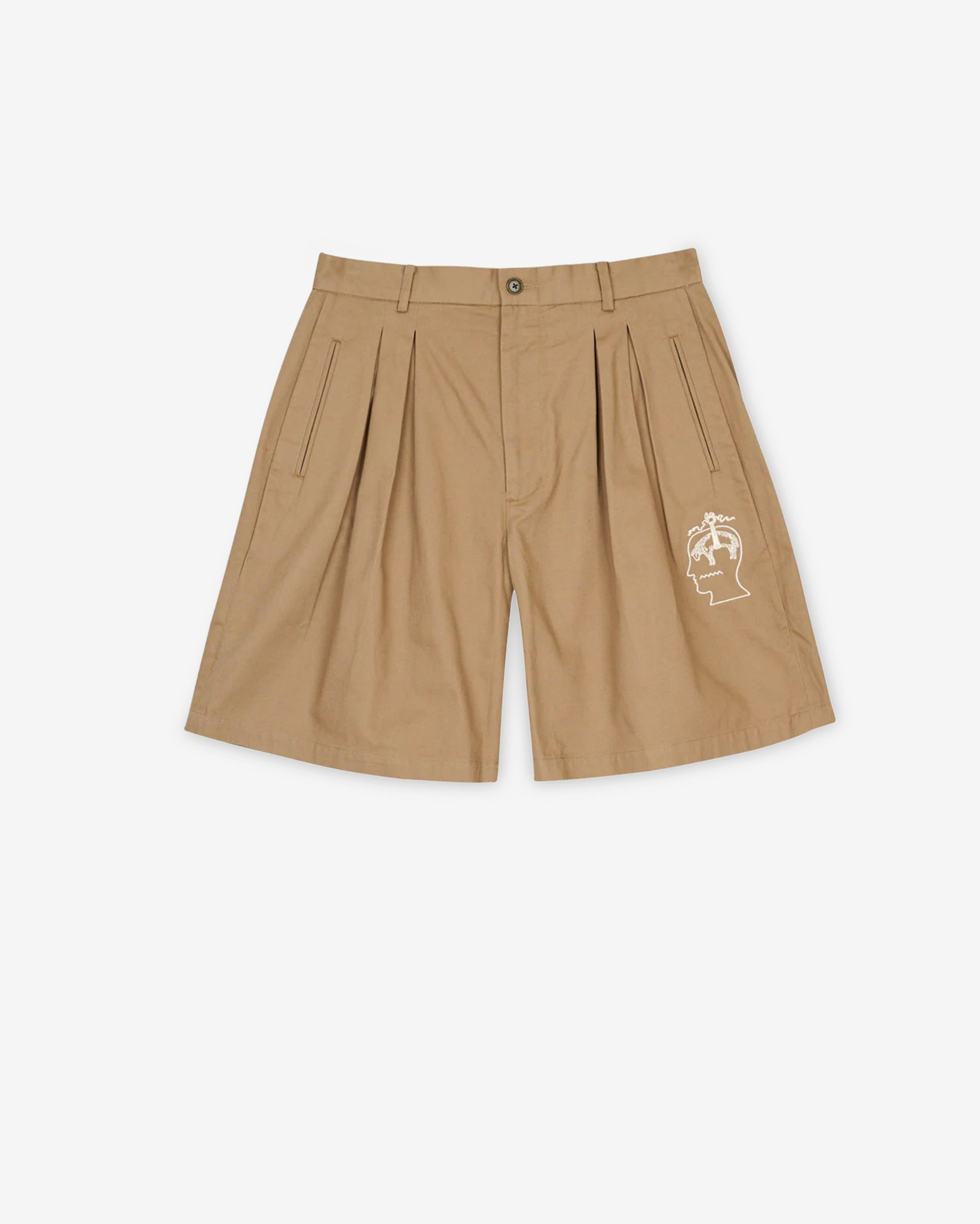 Brain Dead - Brooks Brothers Men's California Pleated Chino Shorts - (Desert) by BRAIN DEAD