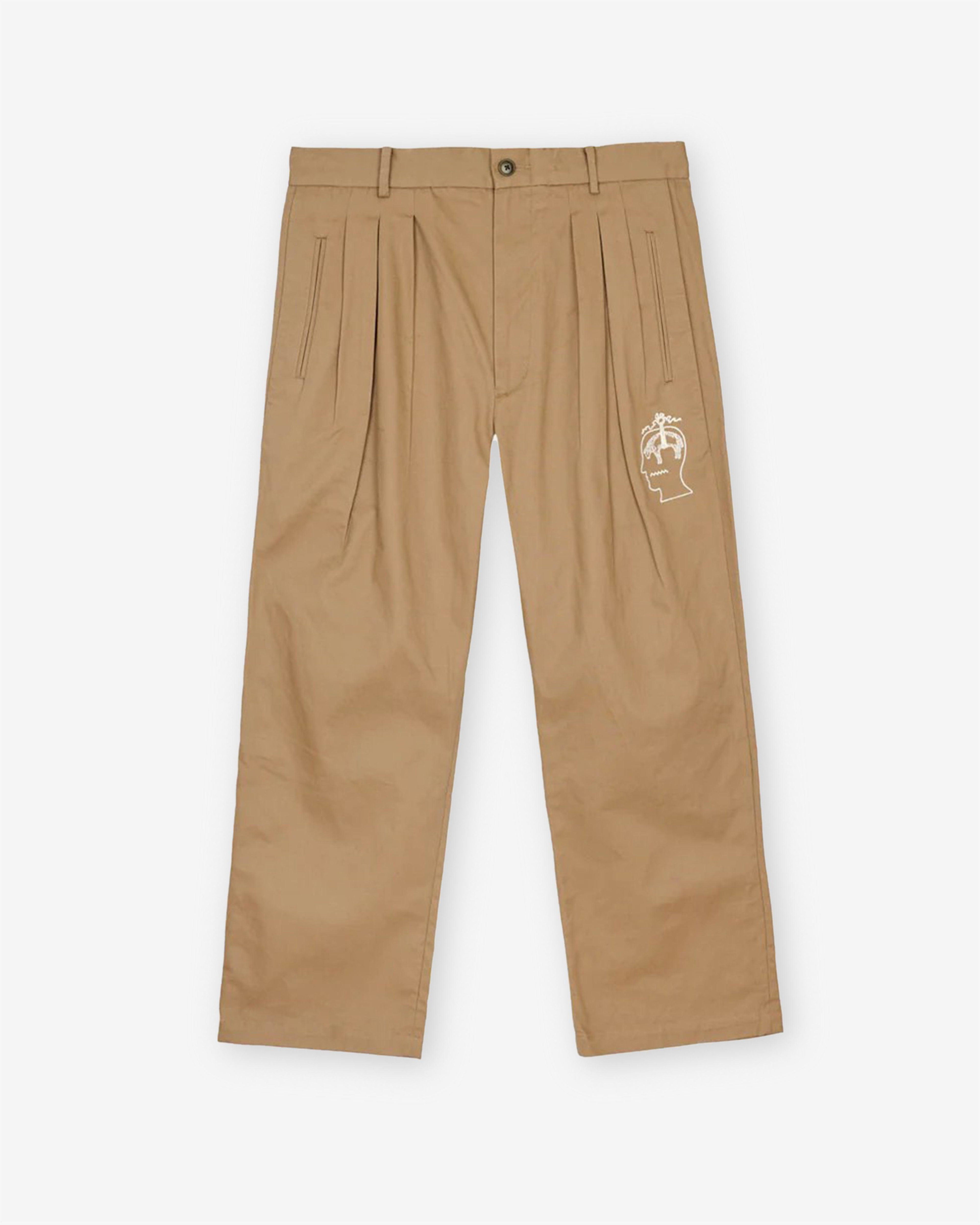 Brain Dead - Brooks Brothers Men's California Pleated Chino Trousers - (Desert) by BRAIN DEAD