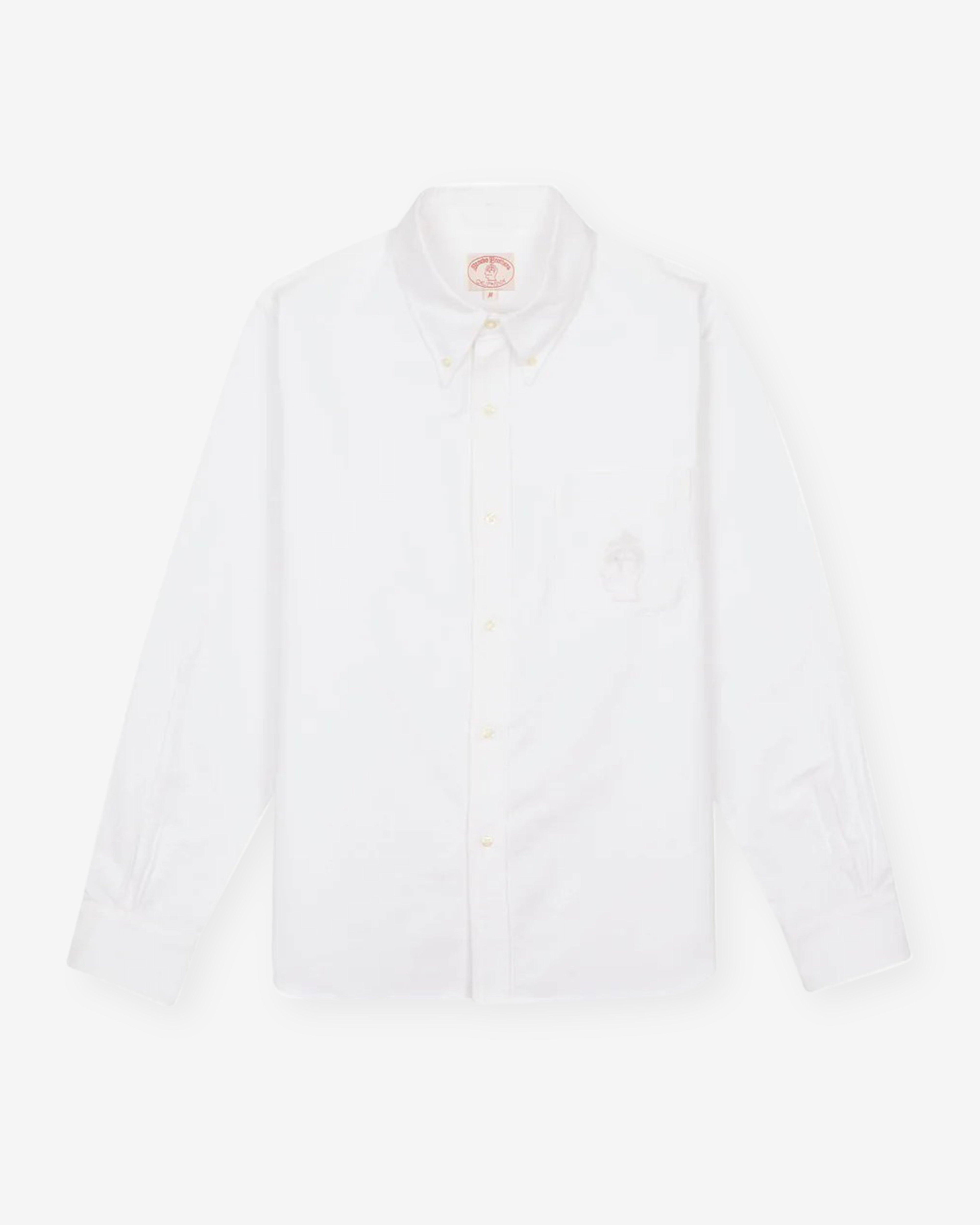 Brain Dead - Brooks Brothers Men's California Selvedge Oxford Button Up - (White) by BRAIN DEAD