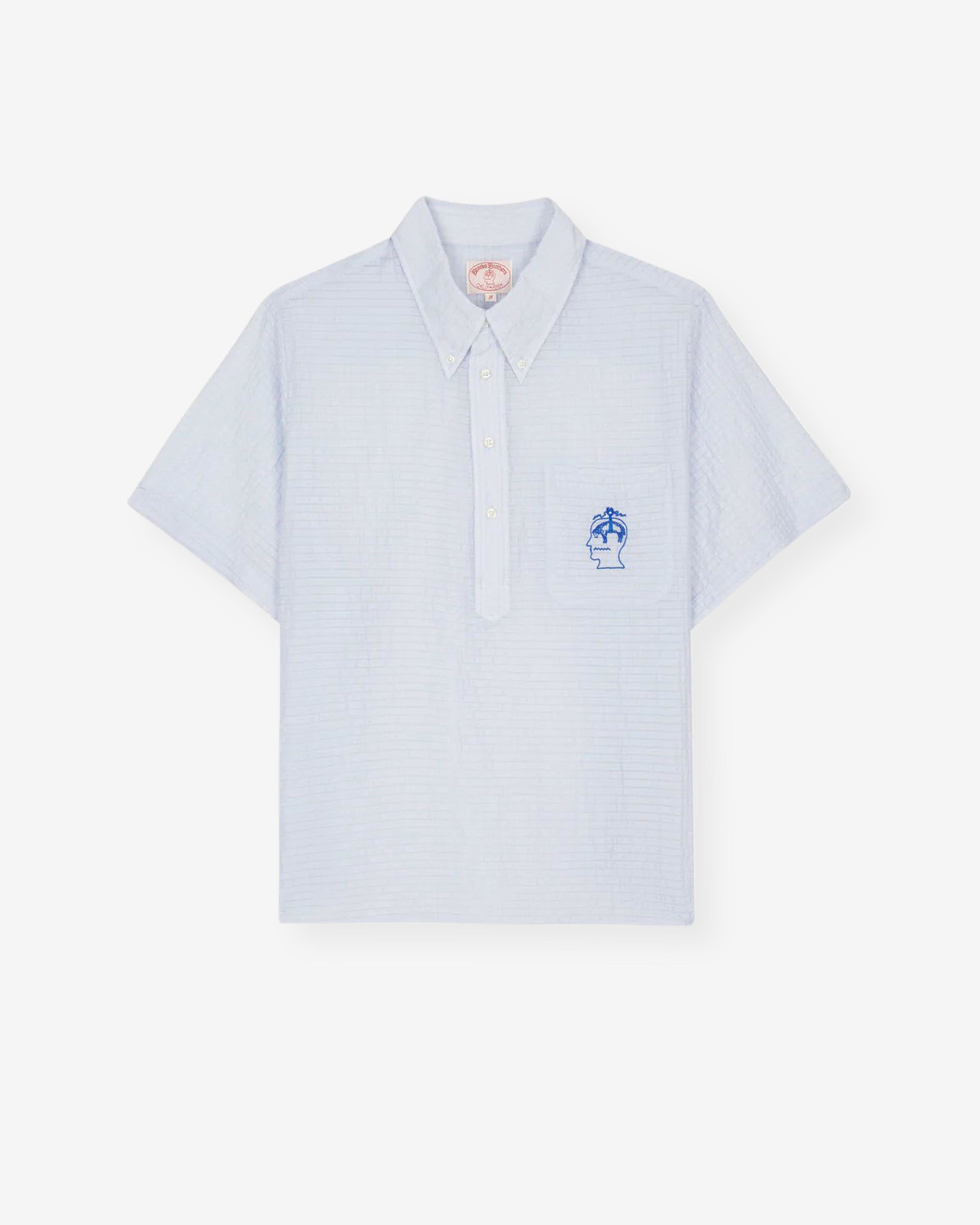 Brain Dead - Brooks Brothers Men's California Short Sleeve Pullover Shirt - (Ice) by BRAIN DEAD
