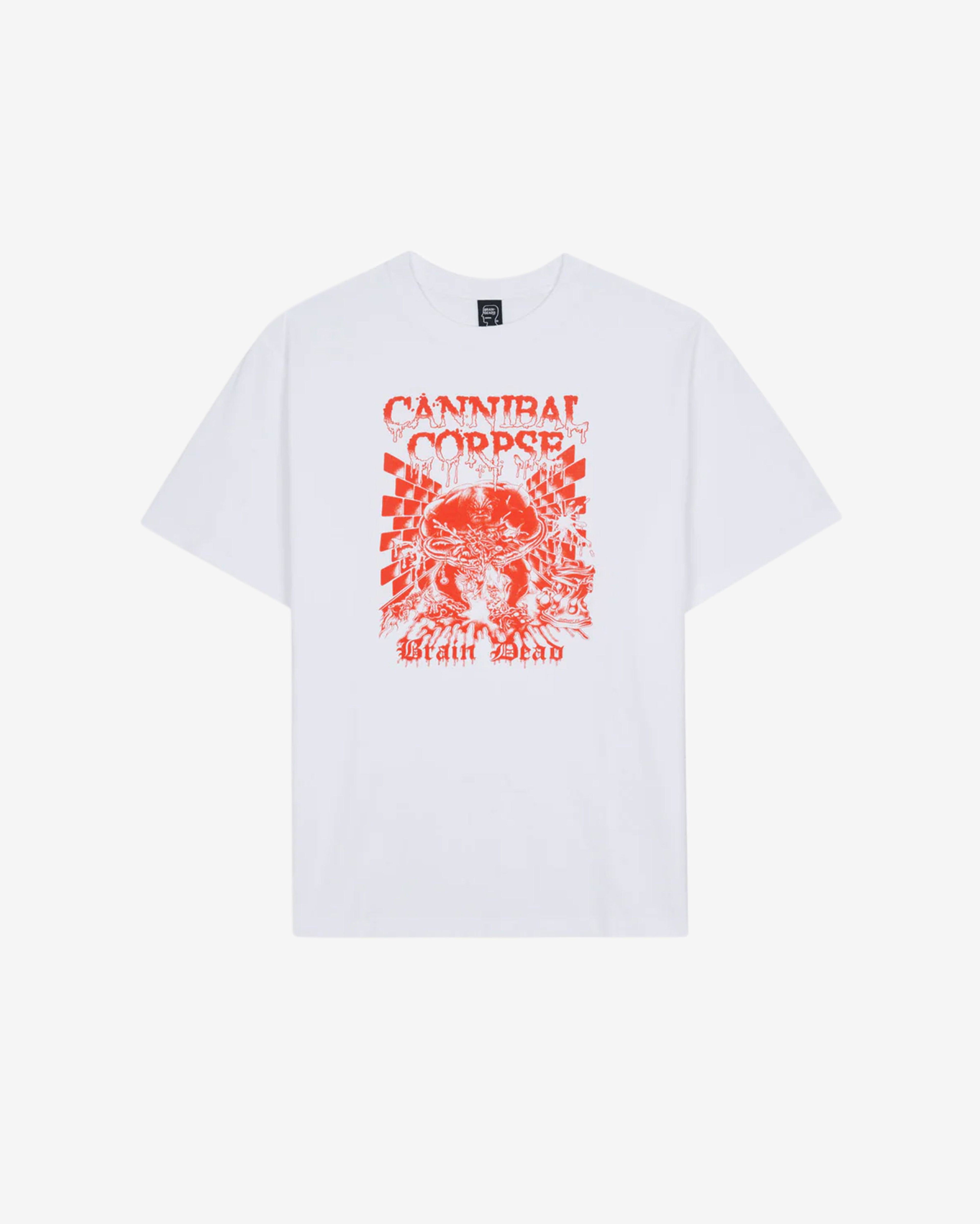 Brain Dead - Cannibal Corpse Men's Splatter Brain T-Shirt - (White) by BRAIN DEAD