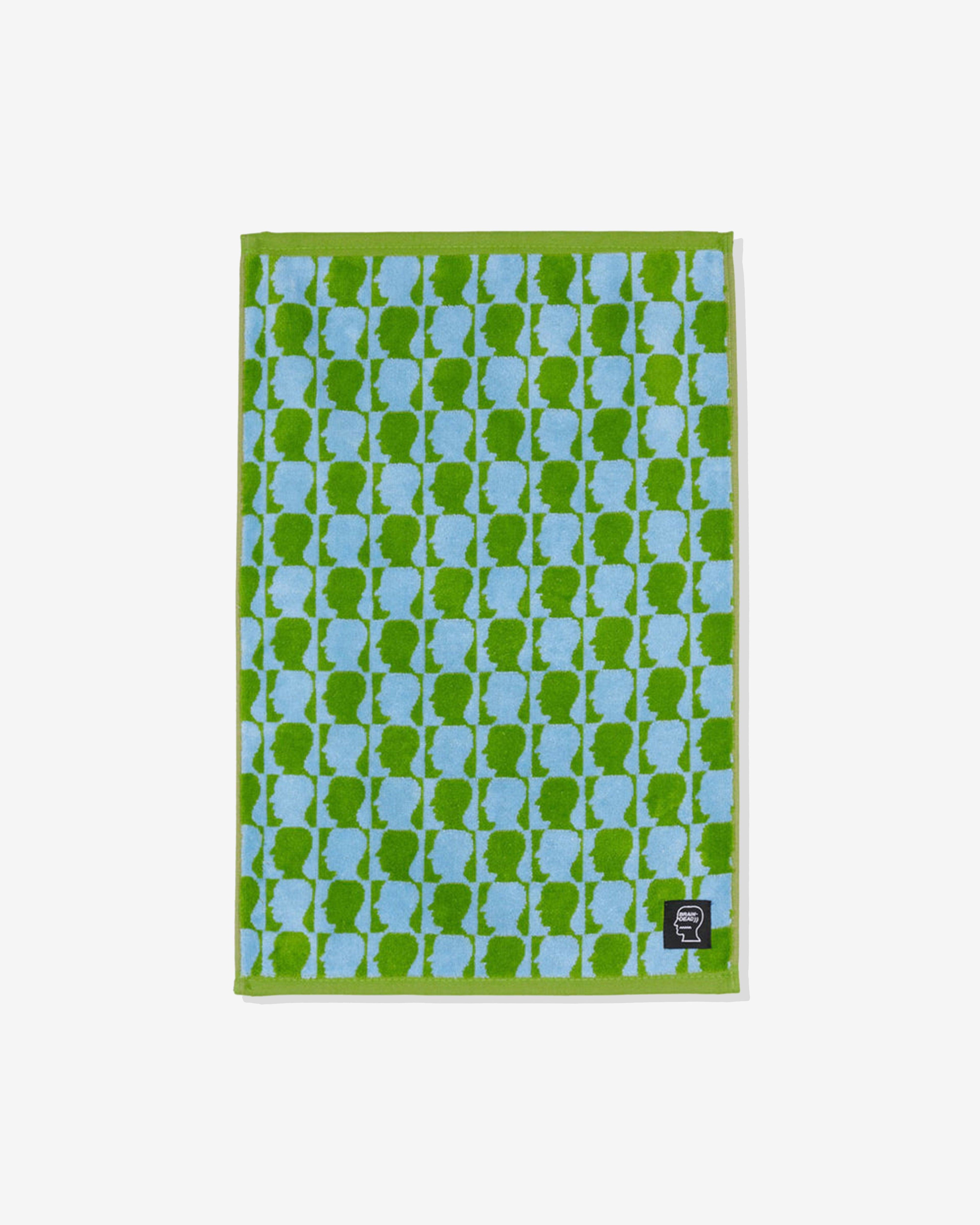 Brain Dead - Checkered Logohead Hand Towel - (Green) by BRAIN DEAD