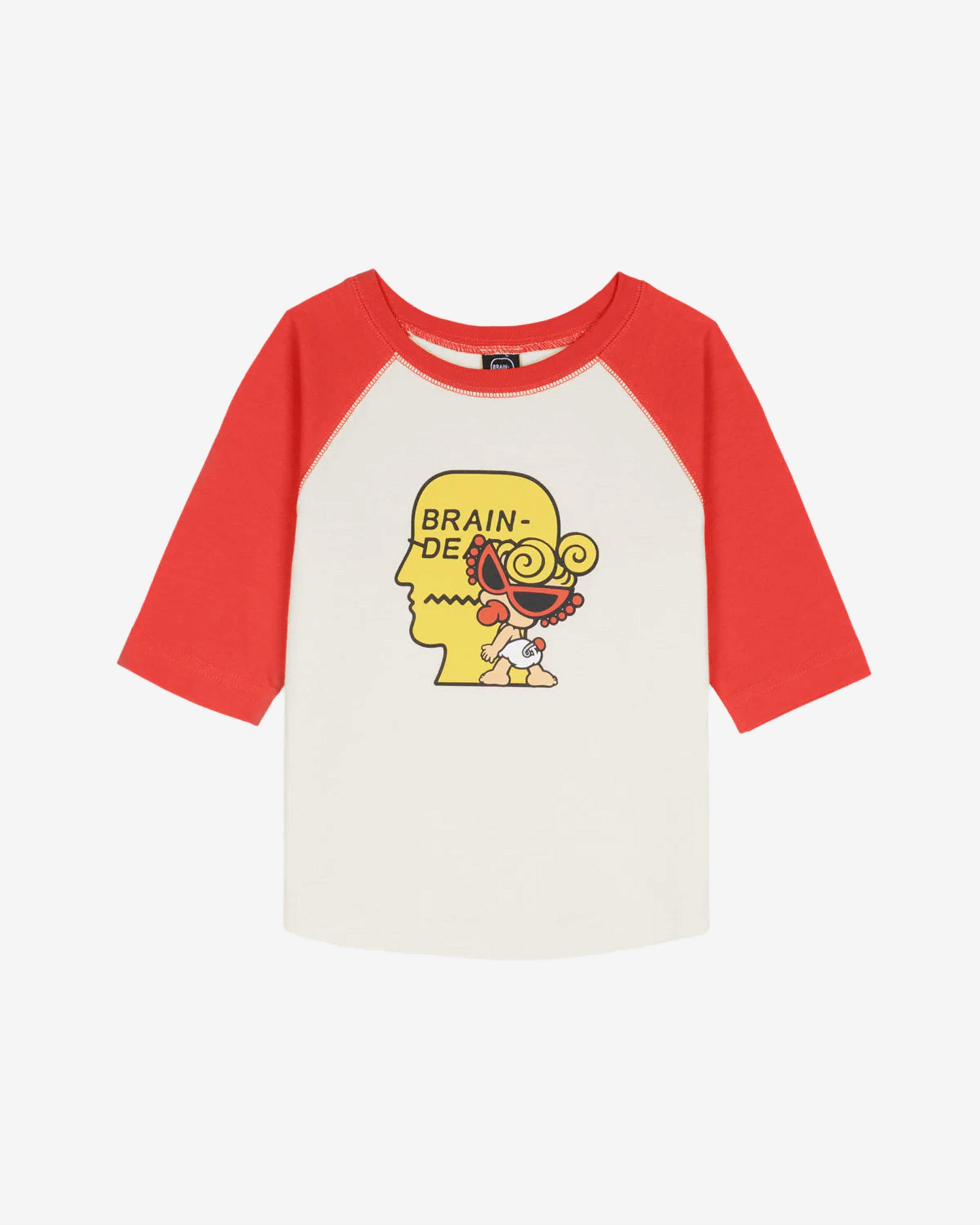Brain Dead - Kid's Hysteric Mini Raglan Baseball Shirt - (White/Red) by BRAIN DEAD