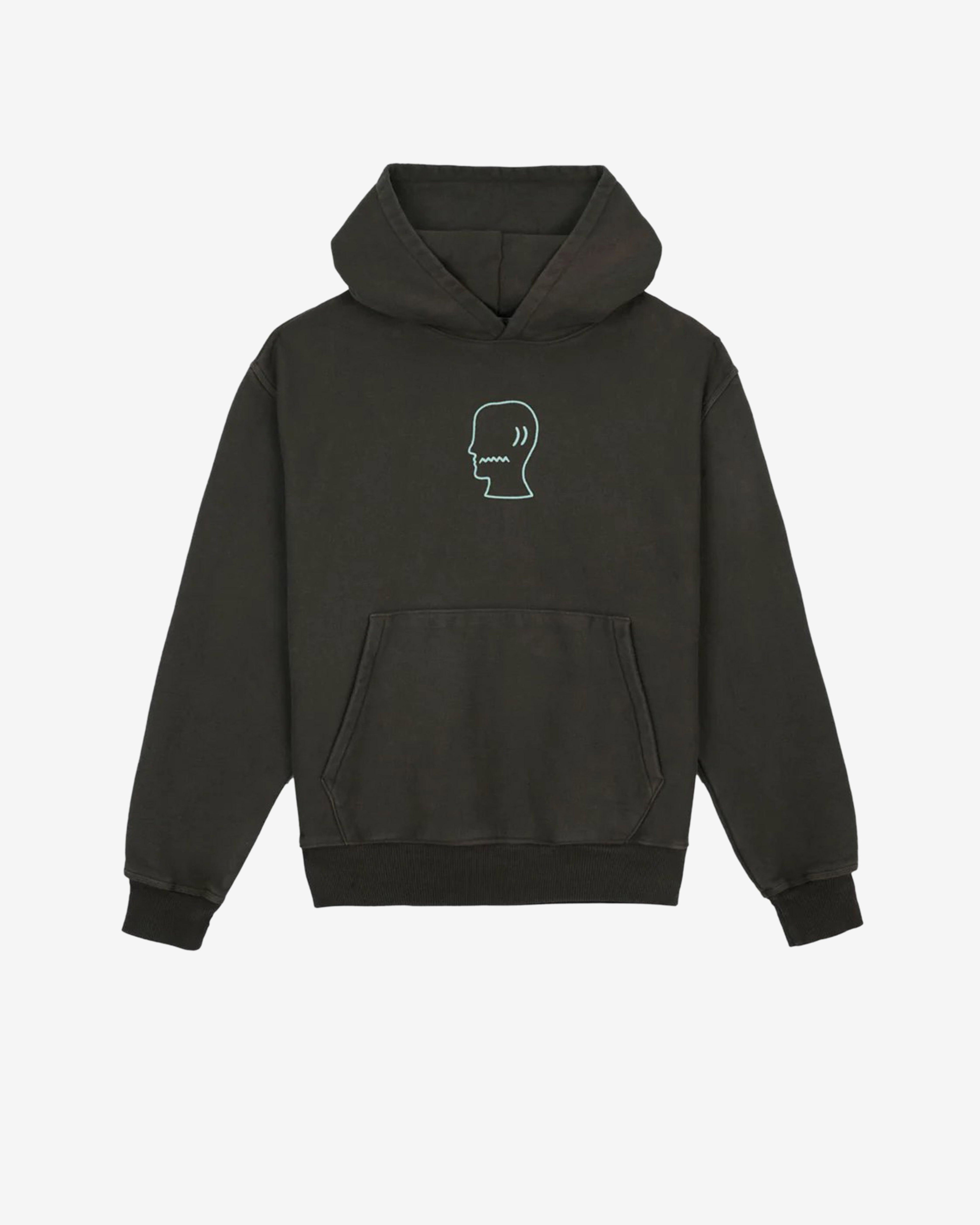 Brain Dead - Men's 3D Embroidered Logohead Garment Dyed Hoodie - (Brown) by BRAIN DEAD