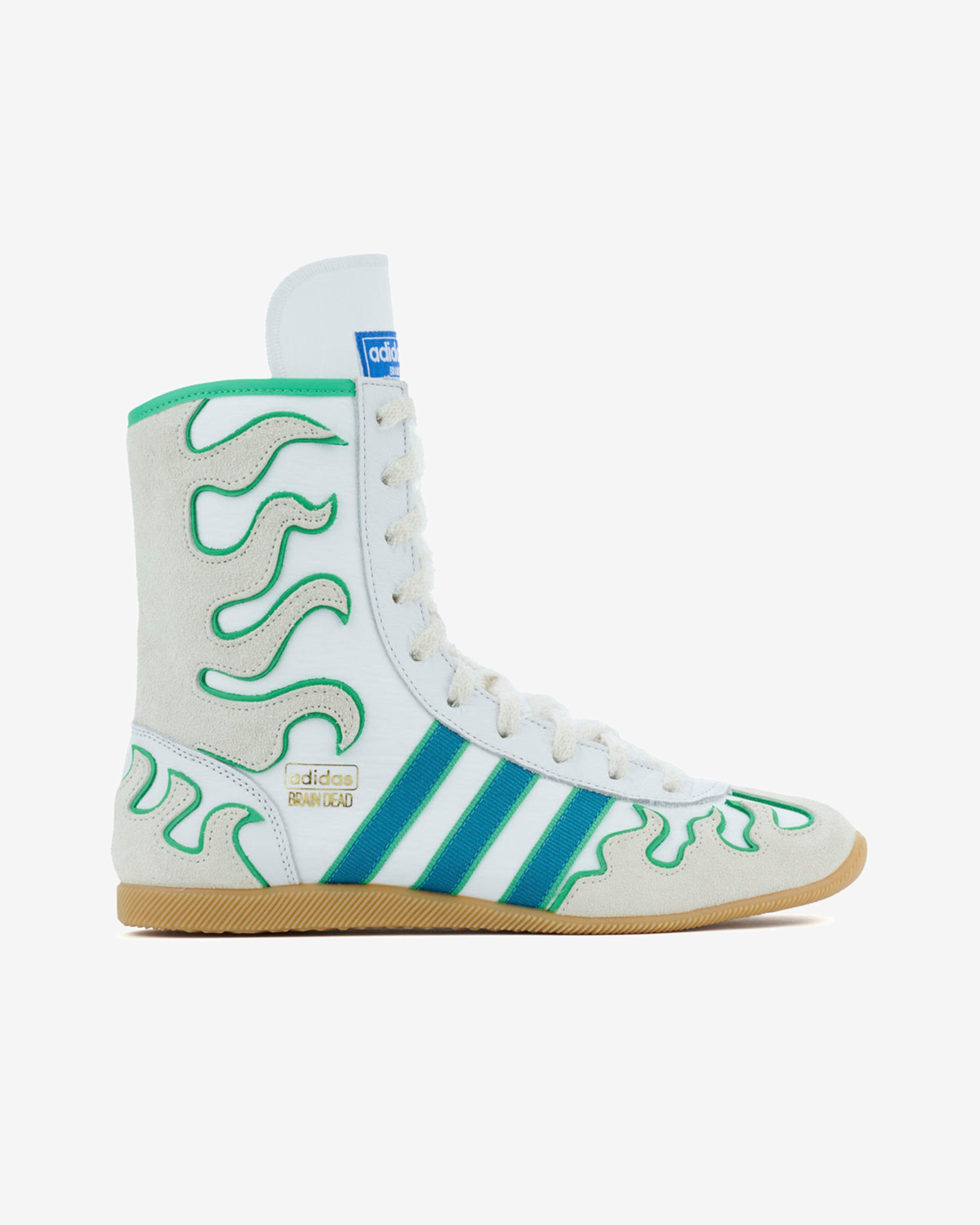 Brain Dead - Men's Adidas Japan Hi Sneakers - (White/Blue) by BRAIN DEAD