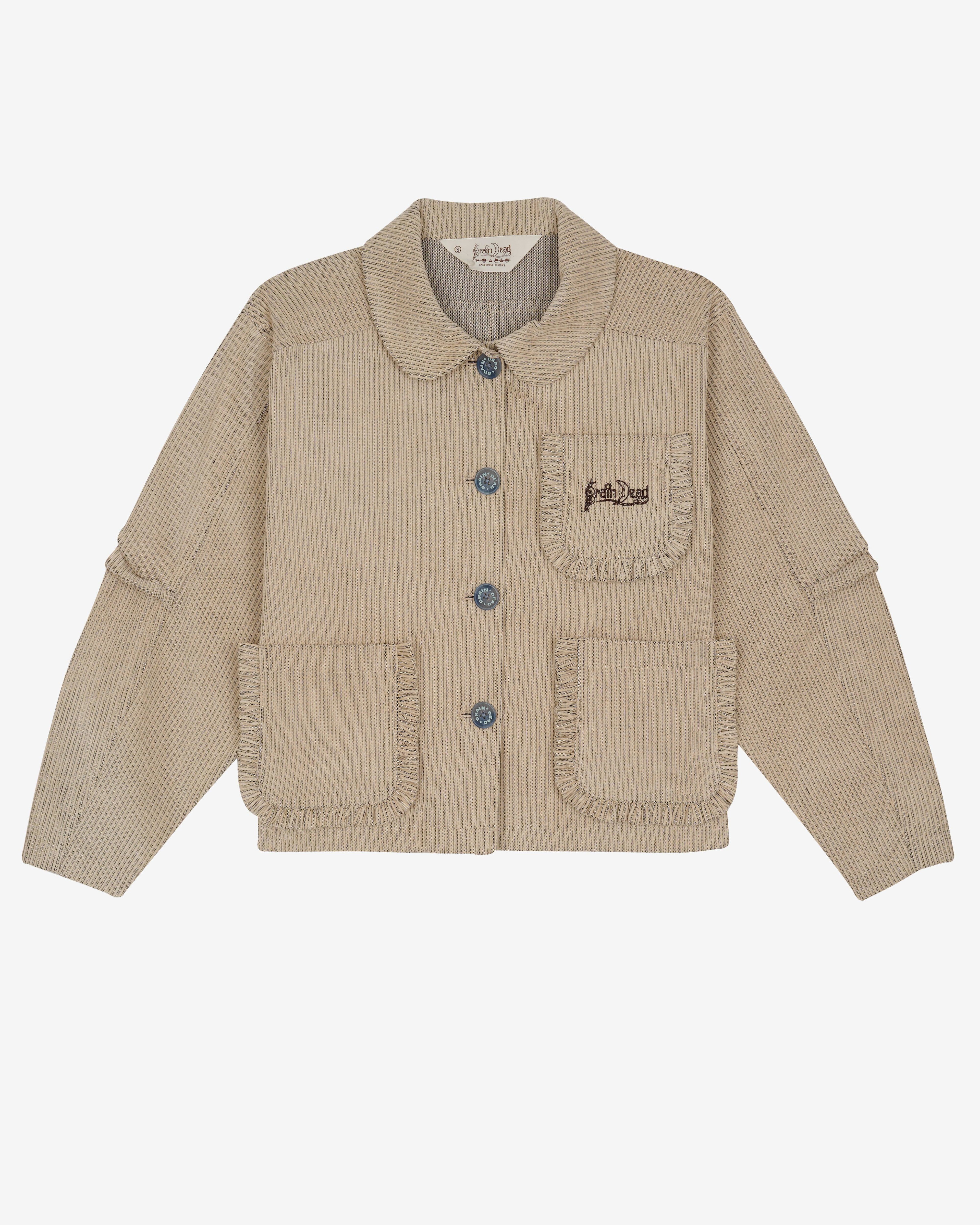 Brain Dead - Men's Boxy Ruffle Jacket - (Natural) by BRAIN DEAD