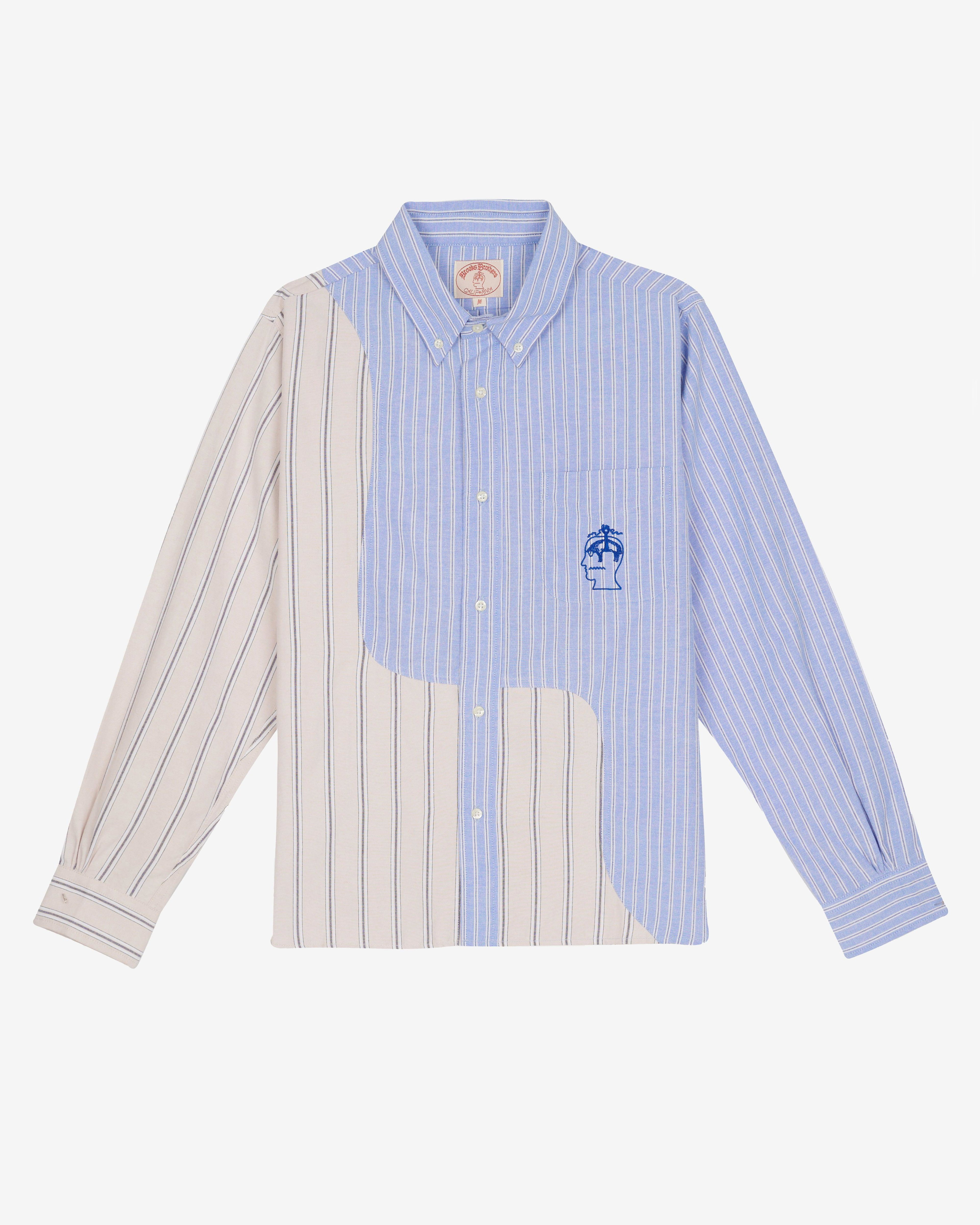 Brain Dead - Men's Brooks Brothers California Organic Panel Oxford Button Up - (Light Blue) by BRAIN DEAD