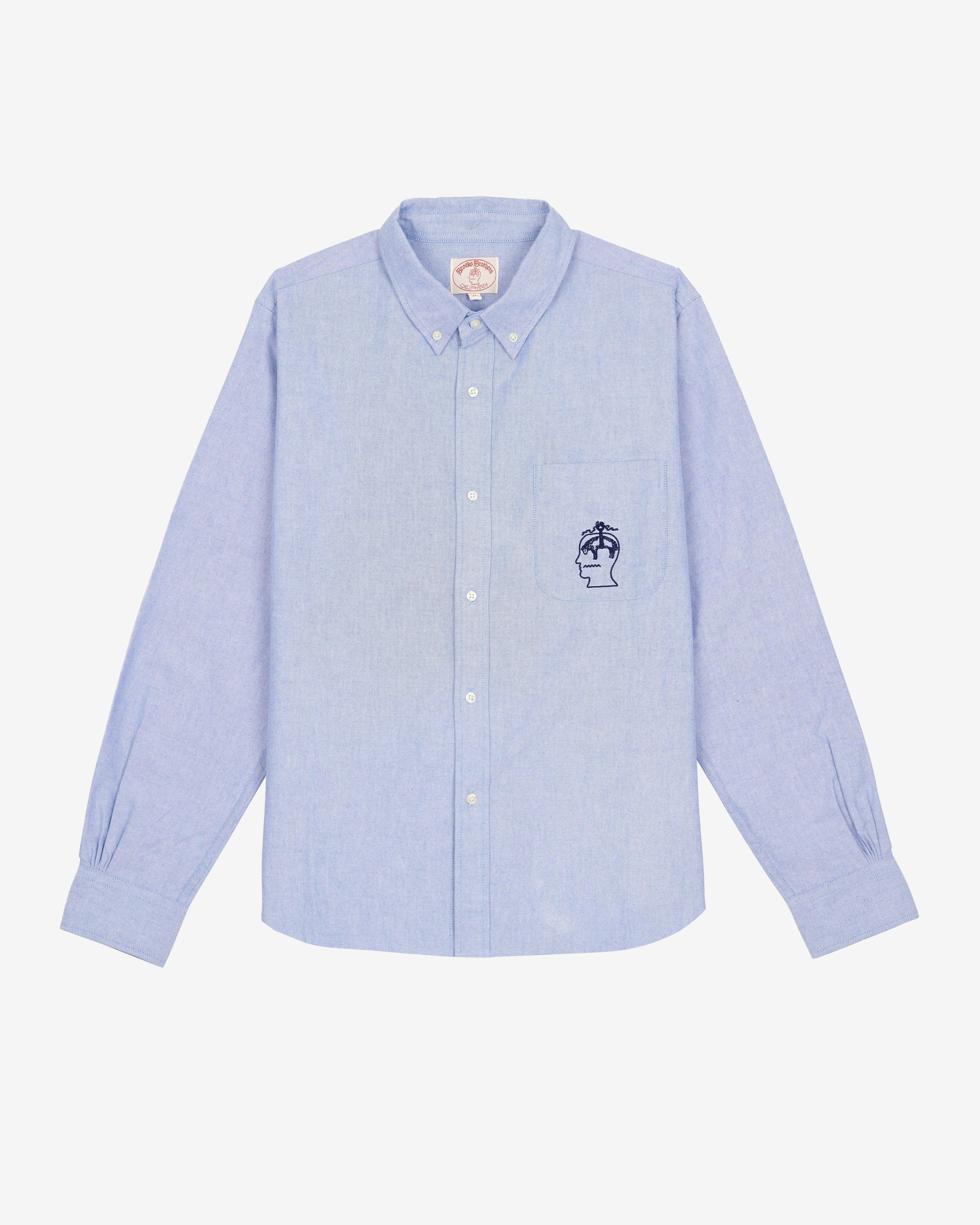 Brain Dead - Men's Brooks Brothers California Selvedge Oxford Button Up - (Blue) by BRAIN DEAD
