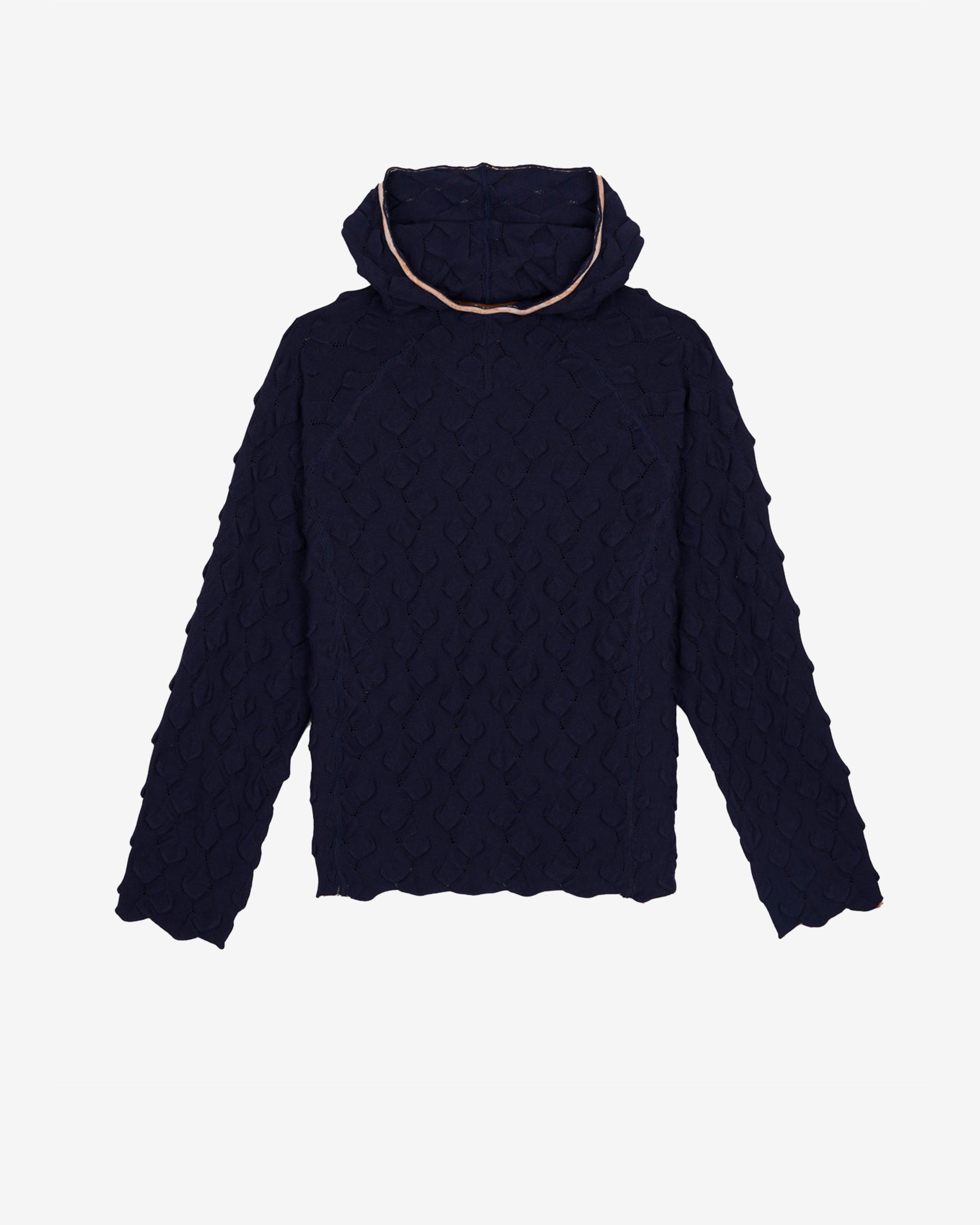 Brain Dead - Men's Bubble Knit Hoodie - (Blue) by BRAIN DEAD