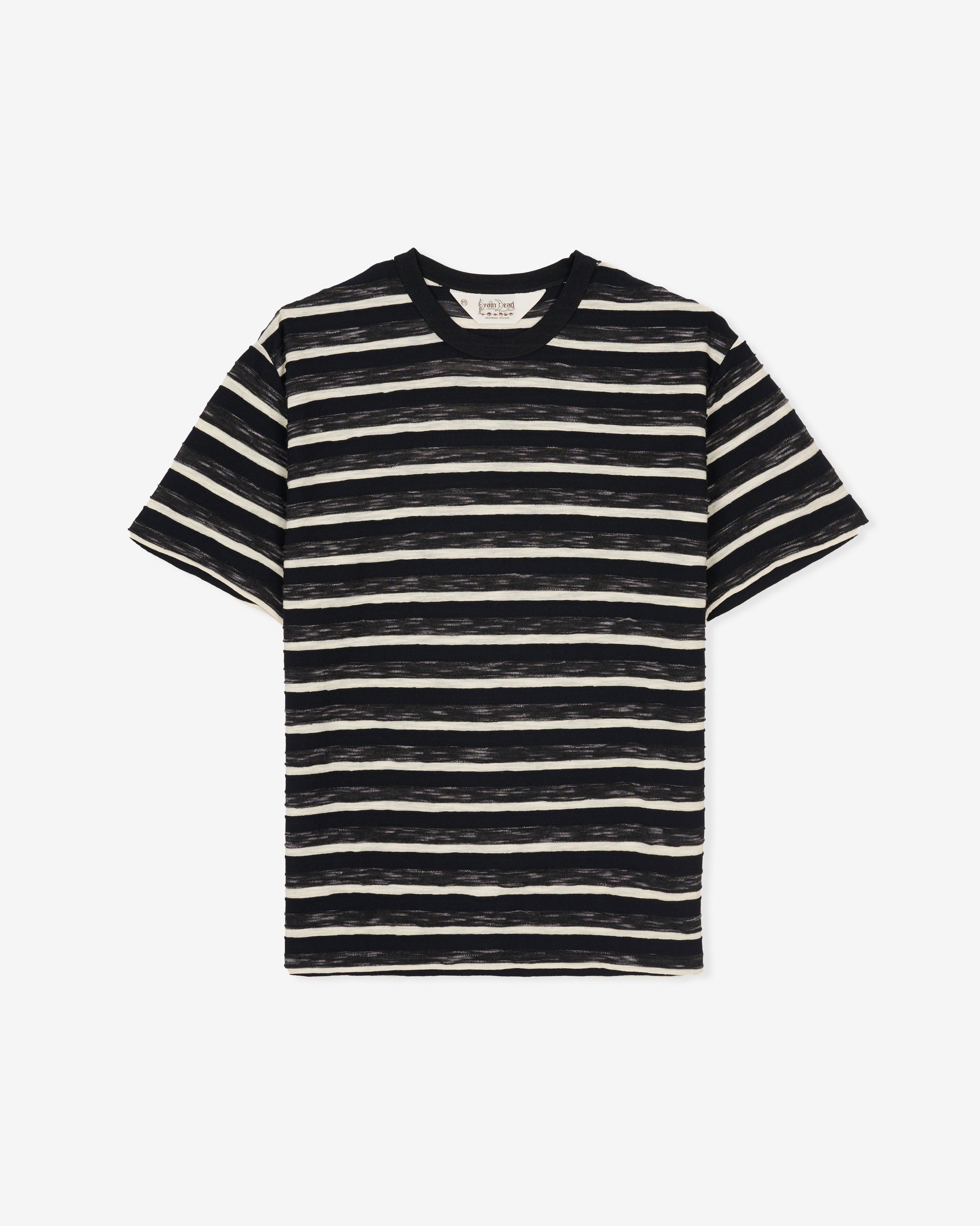 Brain Dead - Men's Casey Striped T-Shirt - (Black) by BRAIN DEAD