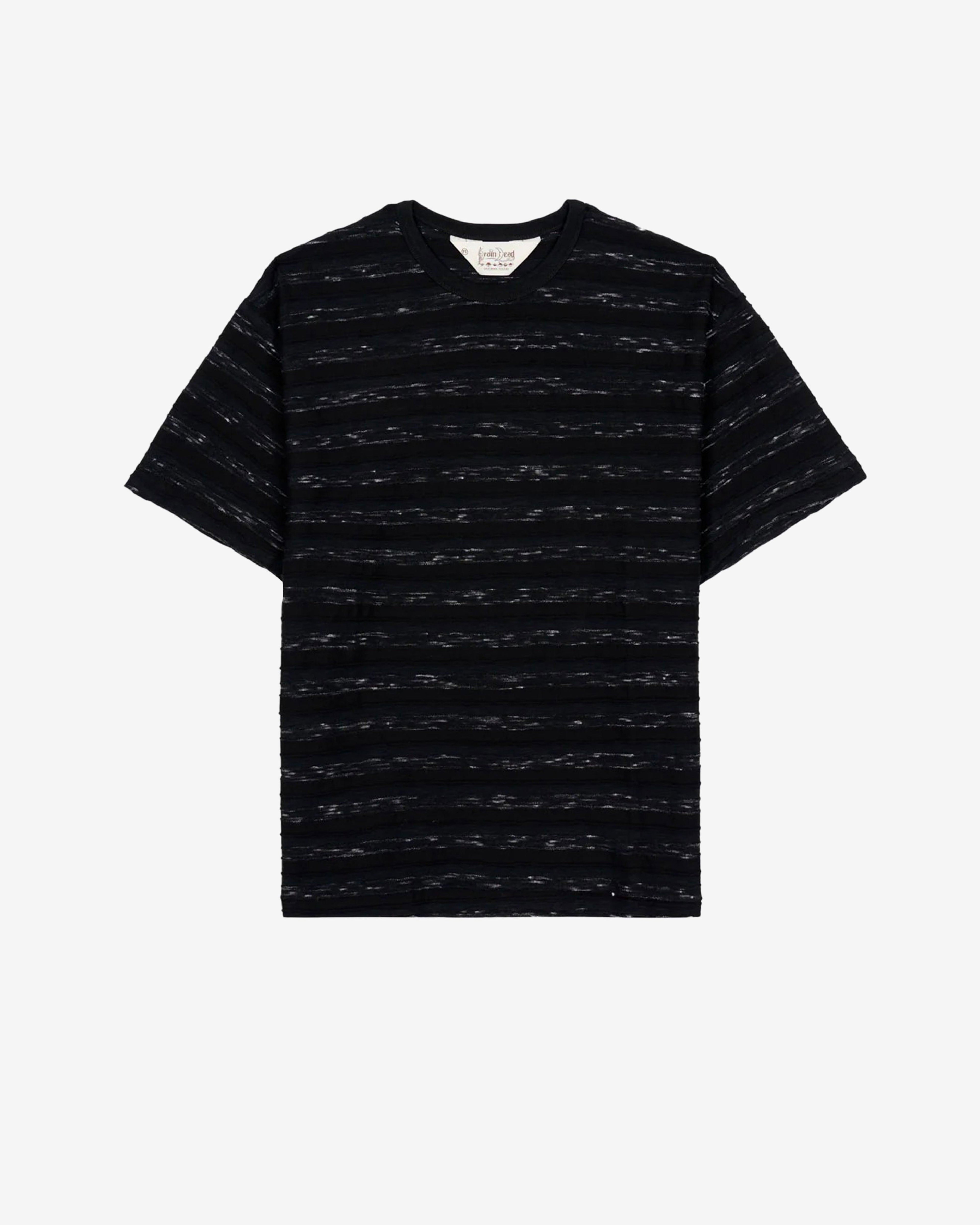 Brain Dead - Men's Casey Striped T-Shirt - (Black) by BRAIN DEAD