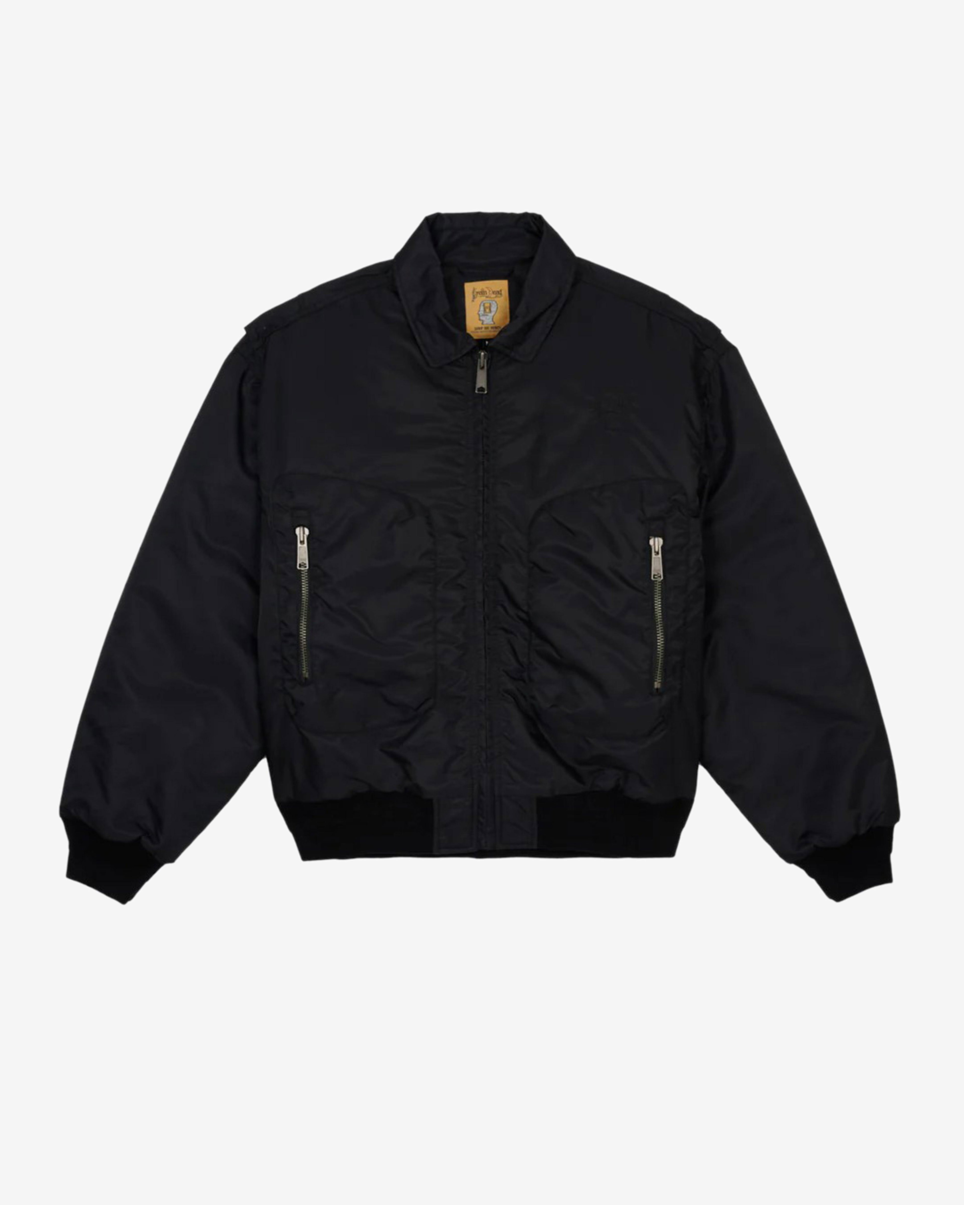 Brain Dead - Men's Emboidered 3D Flight Jacket - (Black) by BRAIN DEAD