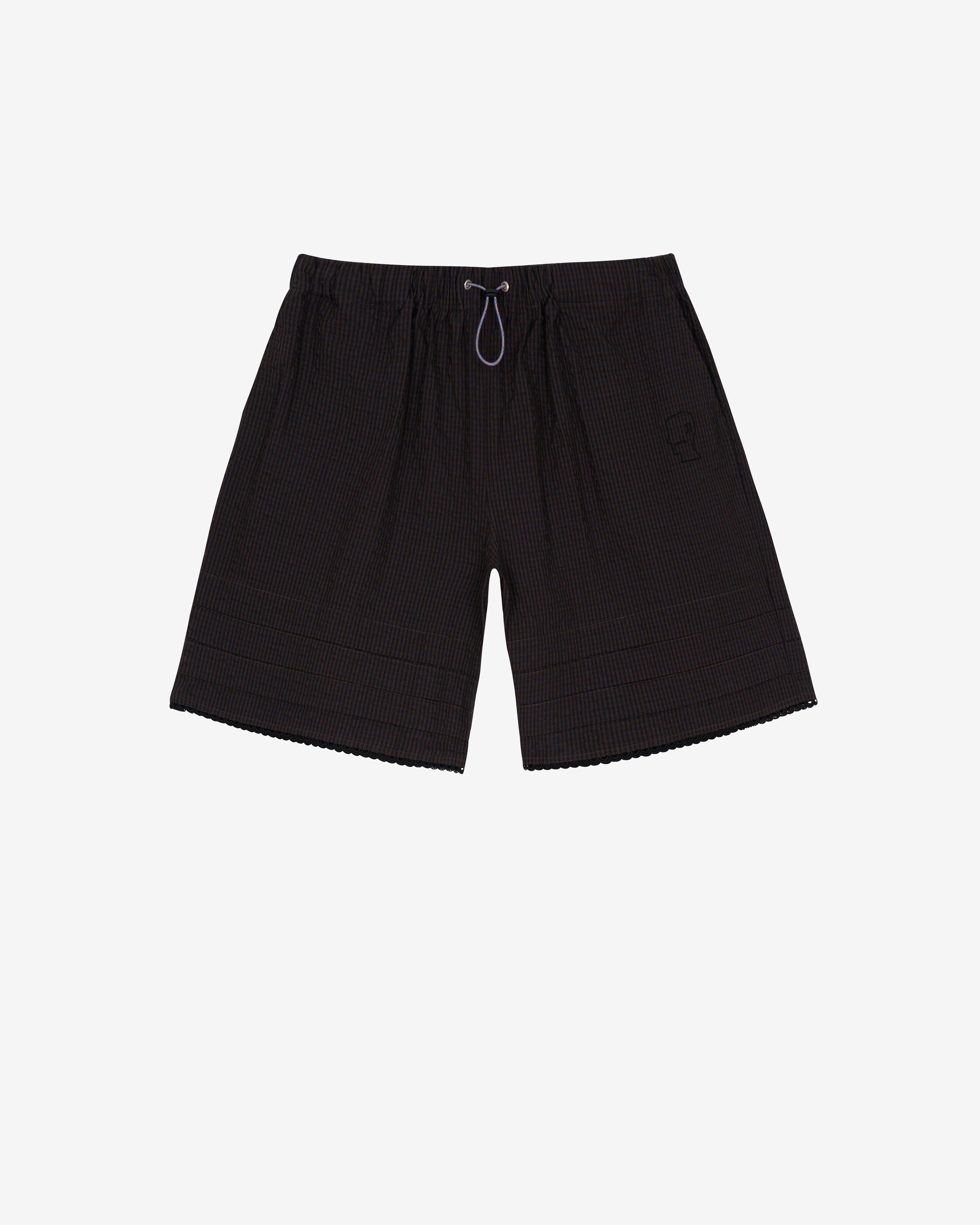 Brain Dead - Men's Gingham Shorts - (Black) by BRAIN DEAD