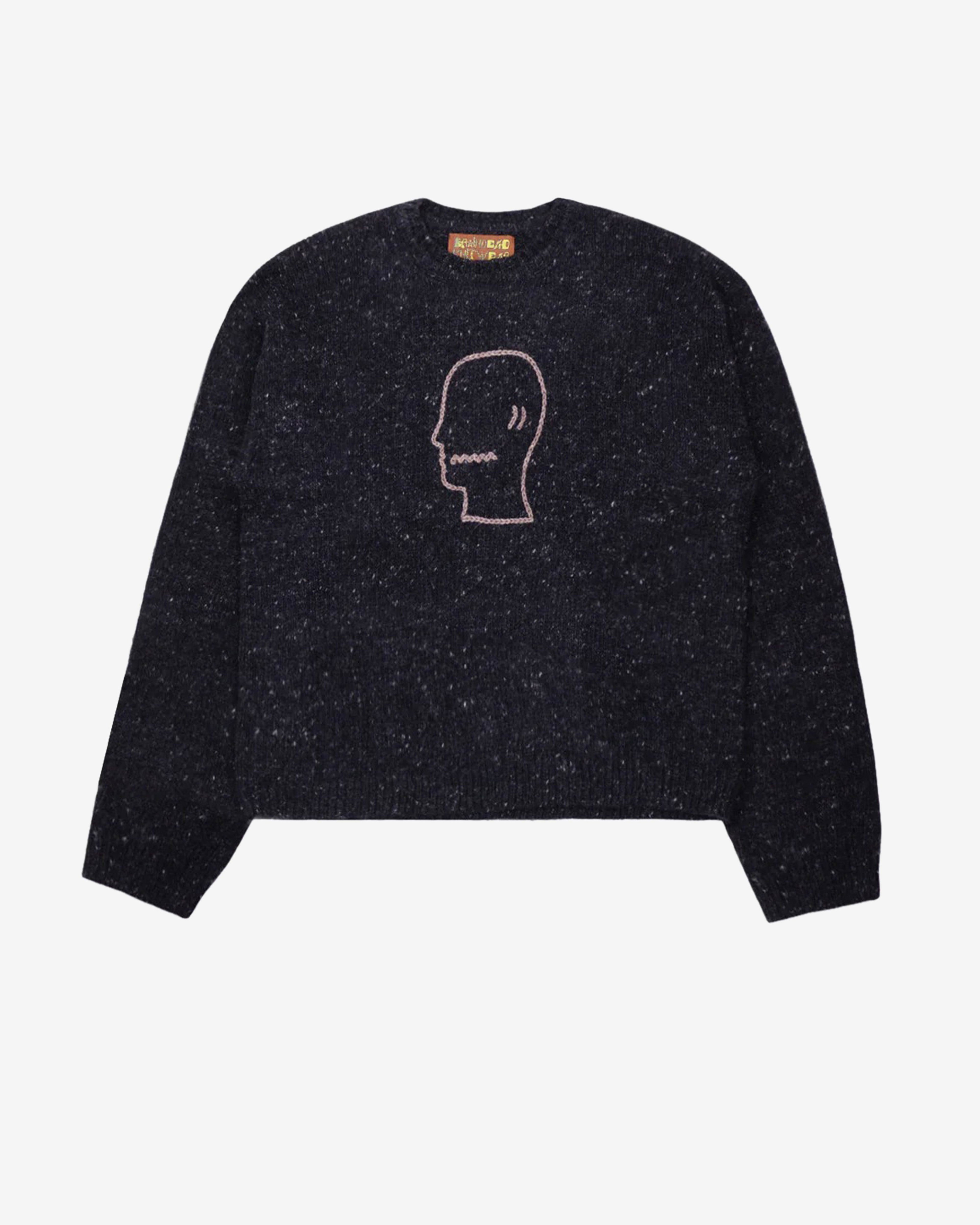 Brain Dead - Men's Logohead Alpaca Crewneck Sweater - (Charcoal) by BRAIN DEAD