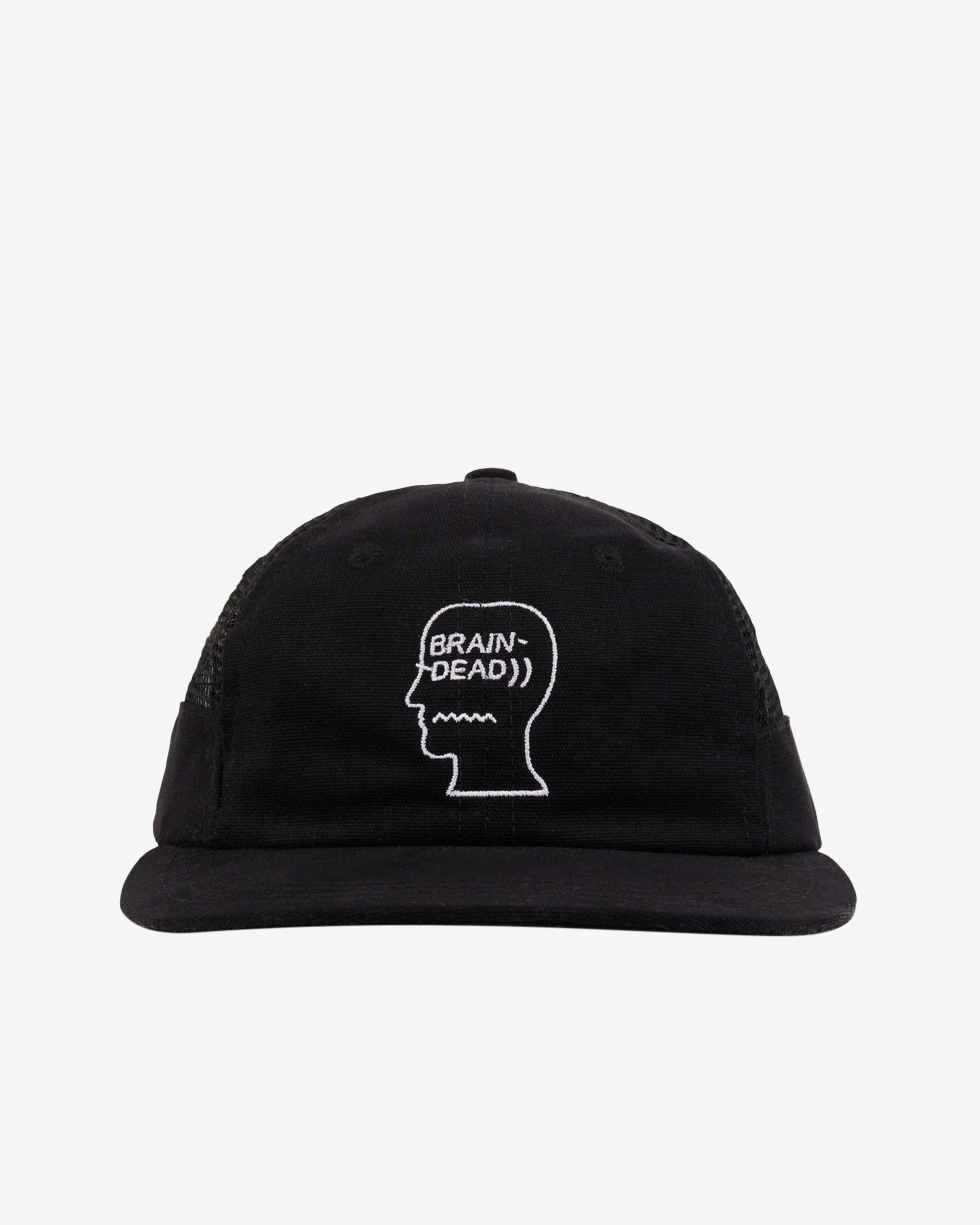 Brain Dead - Men's Mesh Panel Logohead Engineer Hat - (Black) by BRAIN DEAD