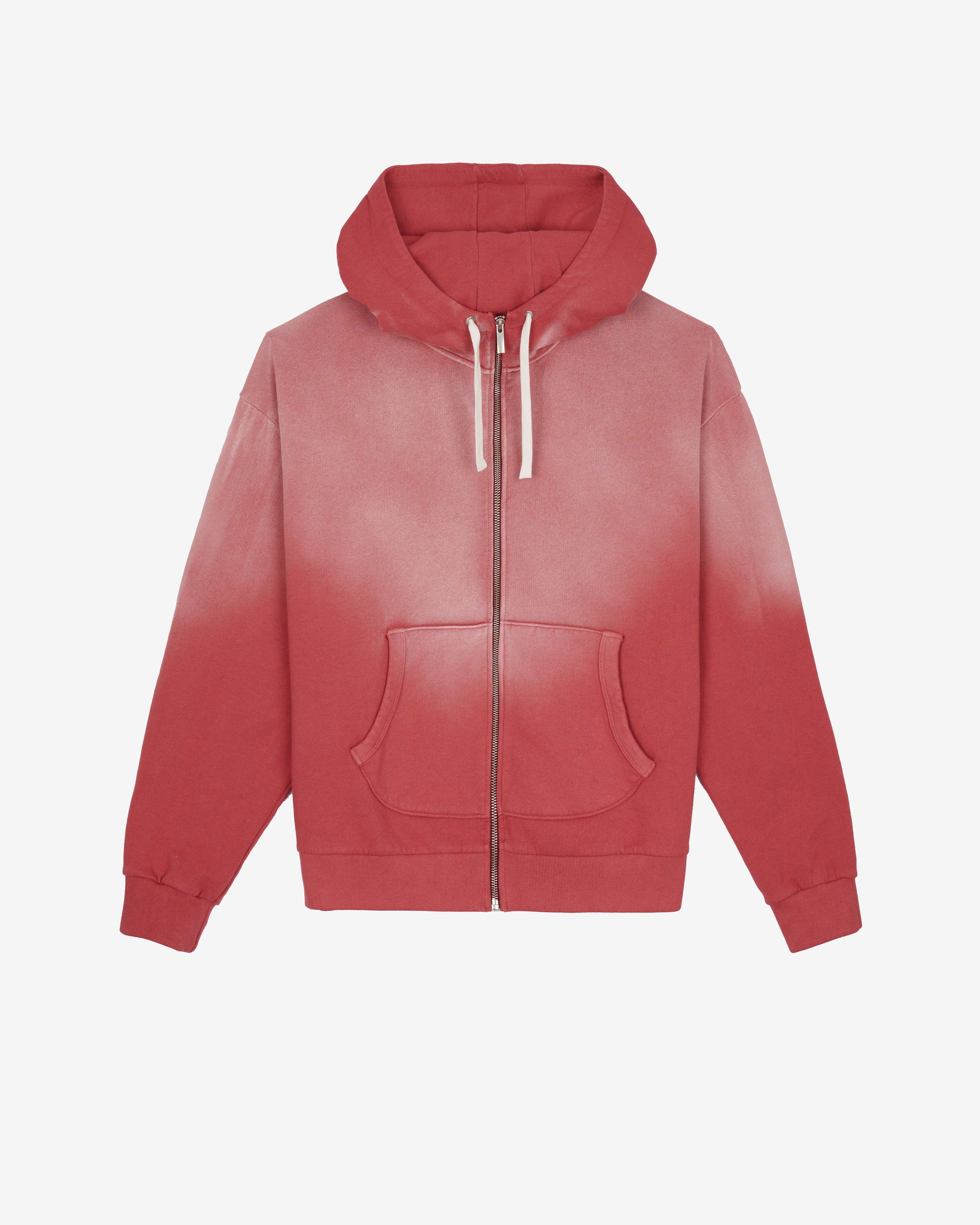 Brain Dead - Men's Padded Elbow Zip-Up Hoodie - (Brick) by BRAIN DEAD