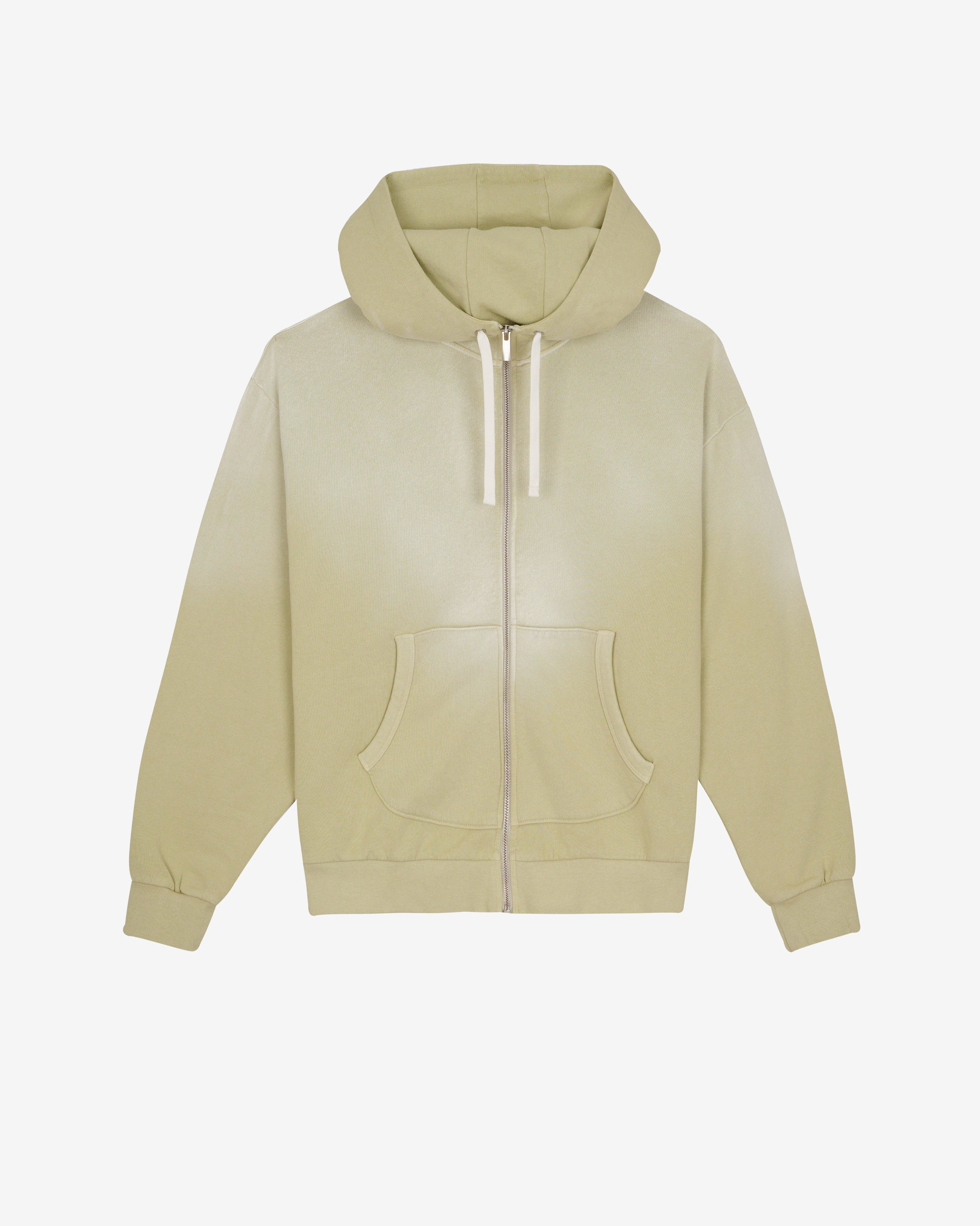 Brain Dead - Men's Padded Elbow Zip-Up Hoodie - (Sand) by BRAIN DEAD
