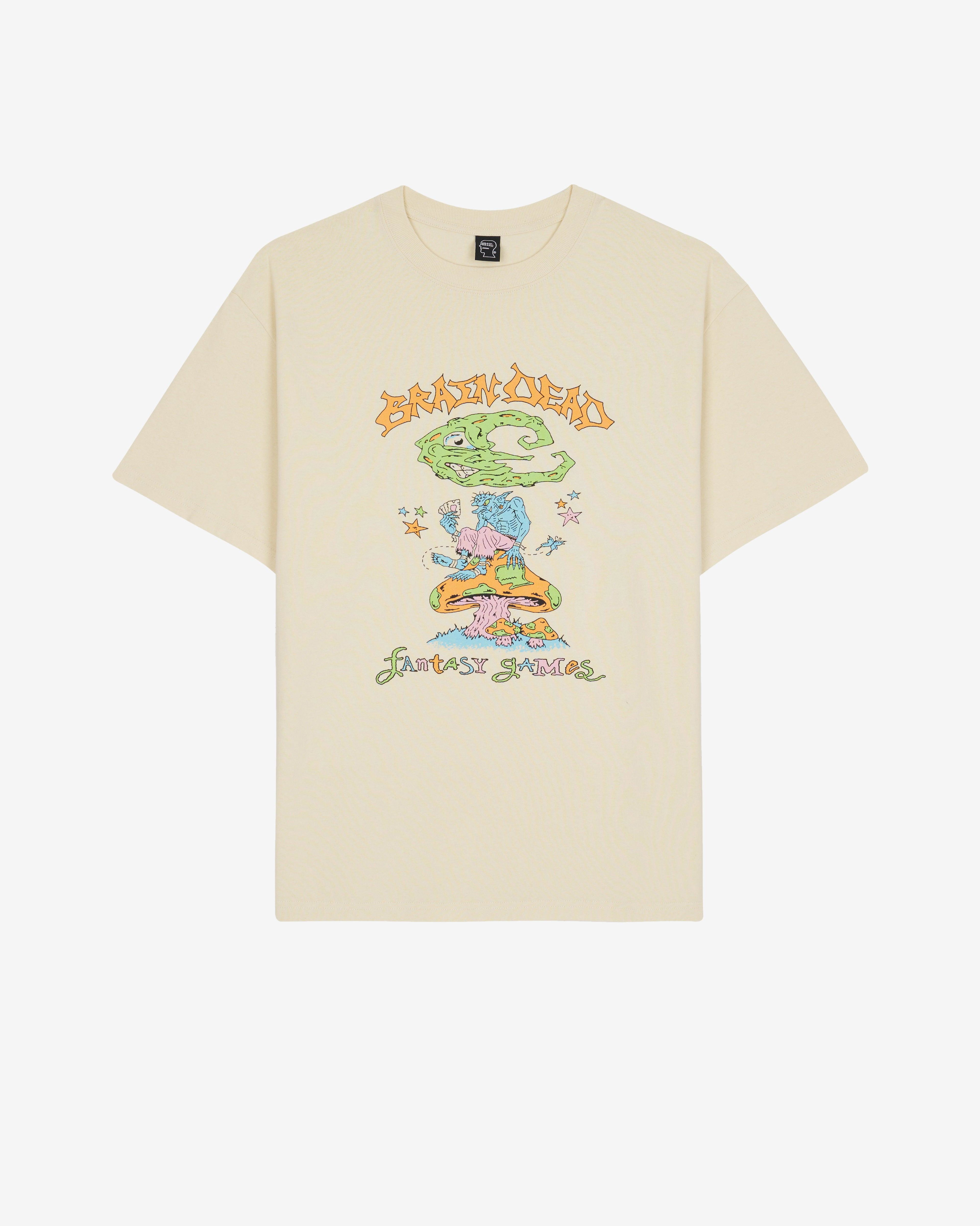 Brain Dead - Men's Psychic Card Games T-shirt - (Natural) by BRAIN DEAD