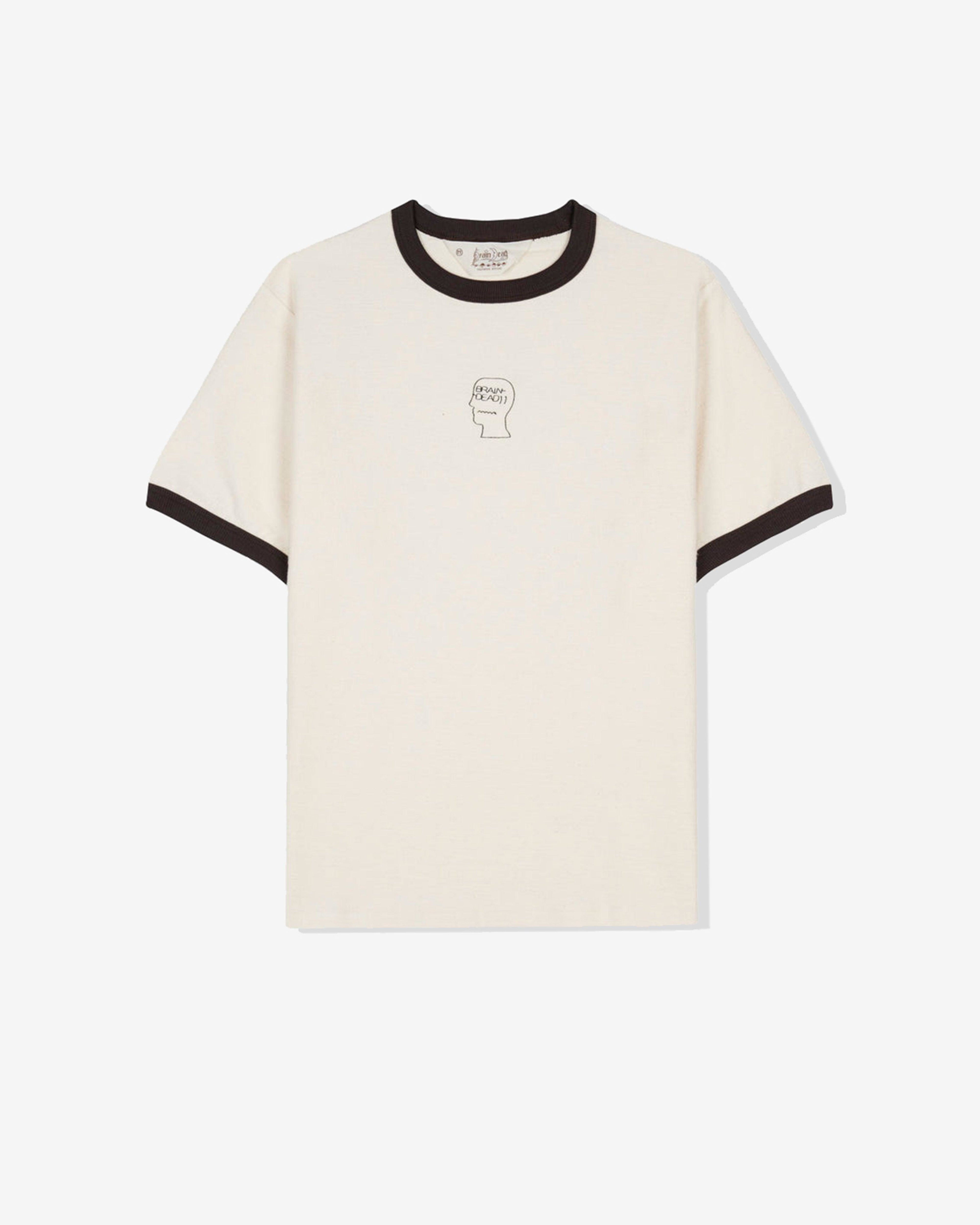 Brain Dead - Men's Slubby Ringer T-Shirt - (Natural) by BRAIN DEAD