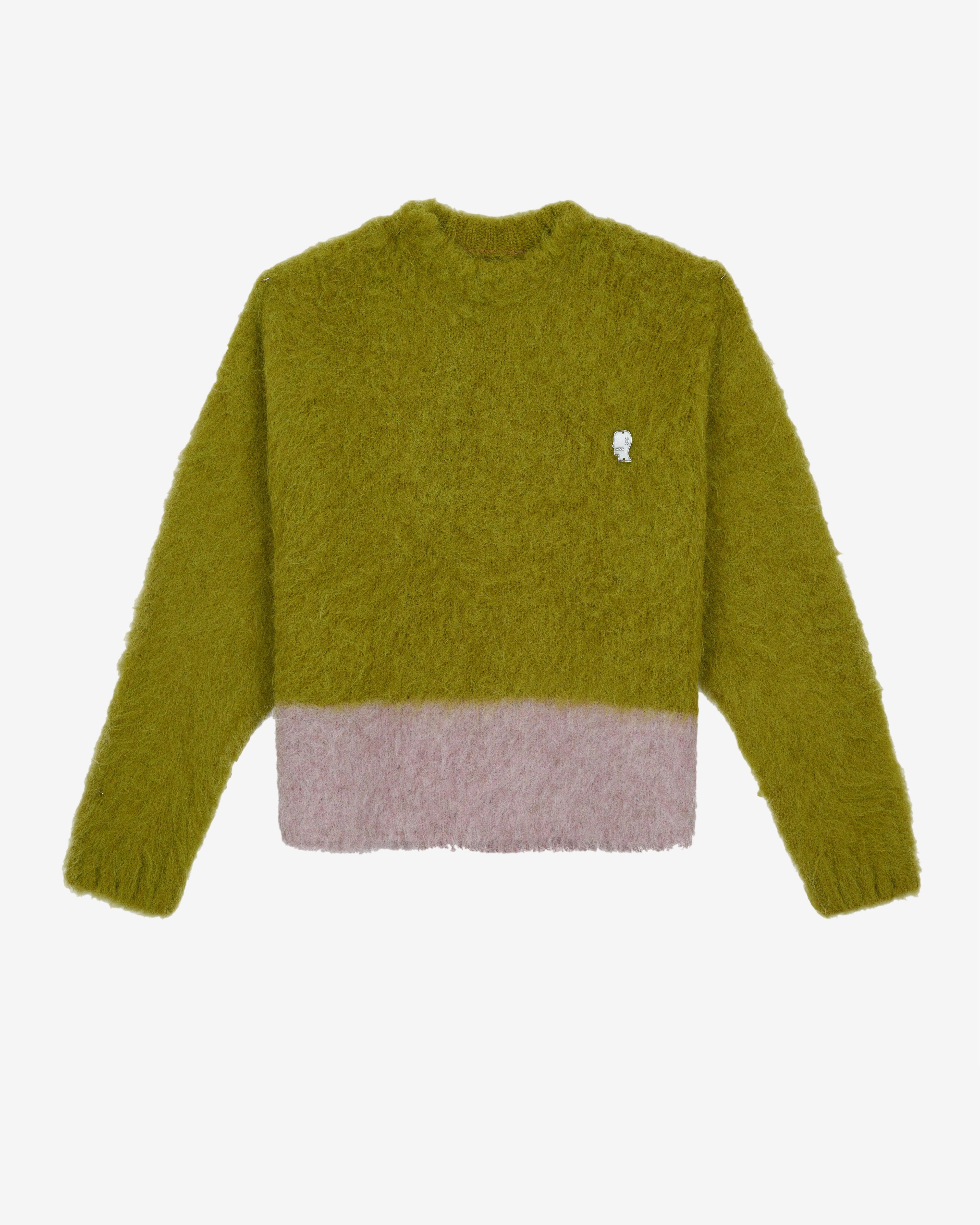 Brain Dead - Men's Super Hairy Boxy Knit Sweater - (Lime) by BRAIN DEAD