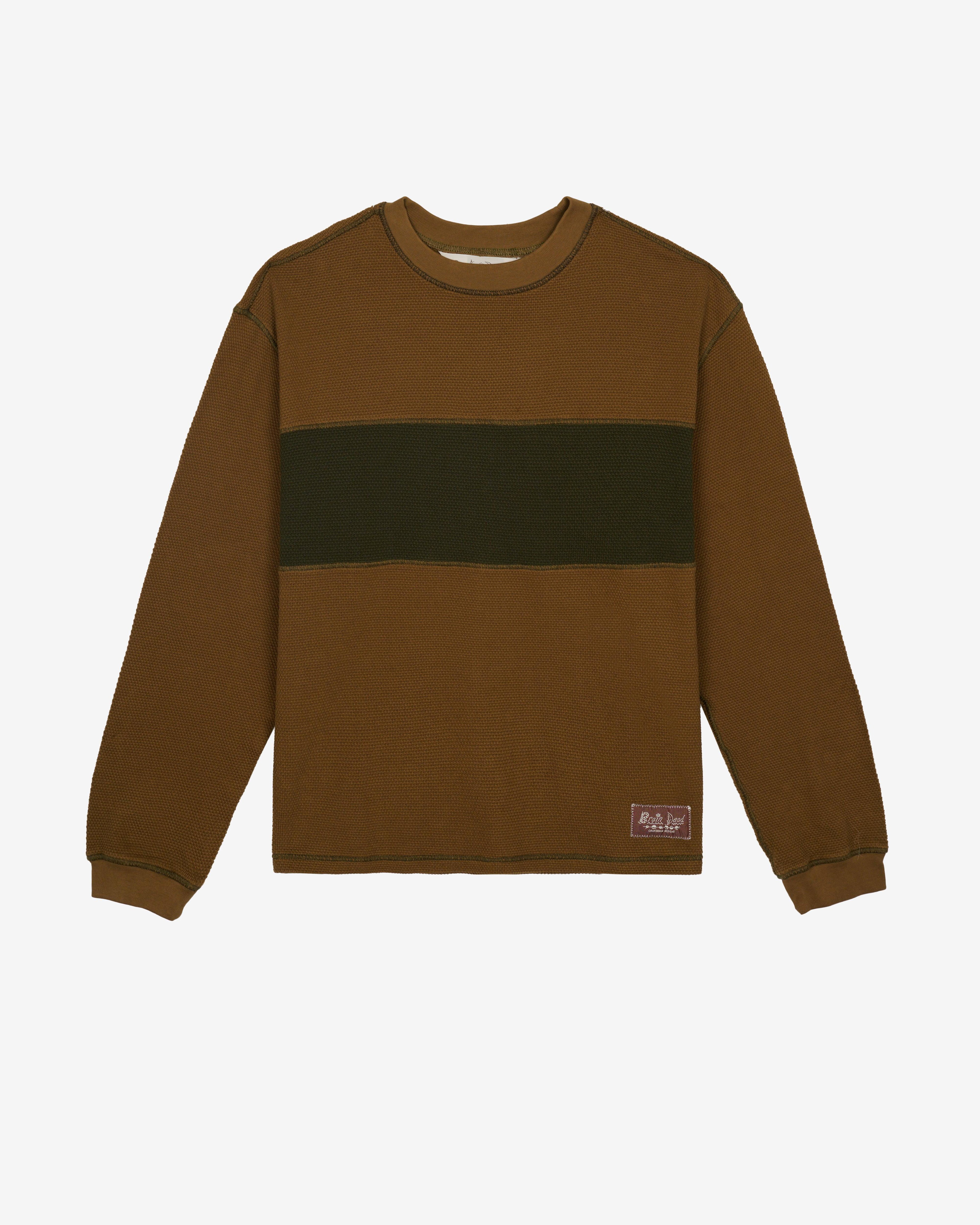 Brain Dead - Men's Thermal Long Sleeve Tee - (Olive) by BRAIN DEAD