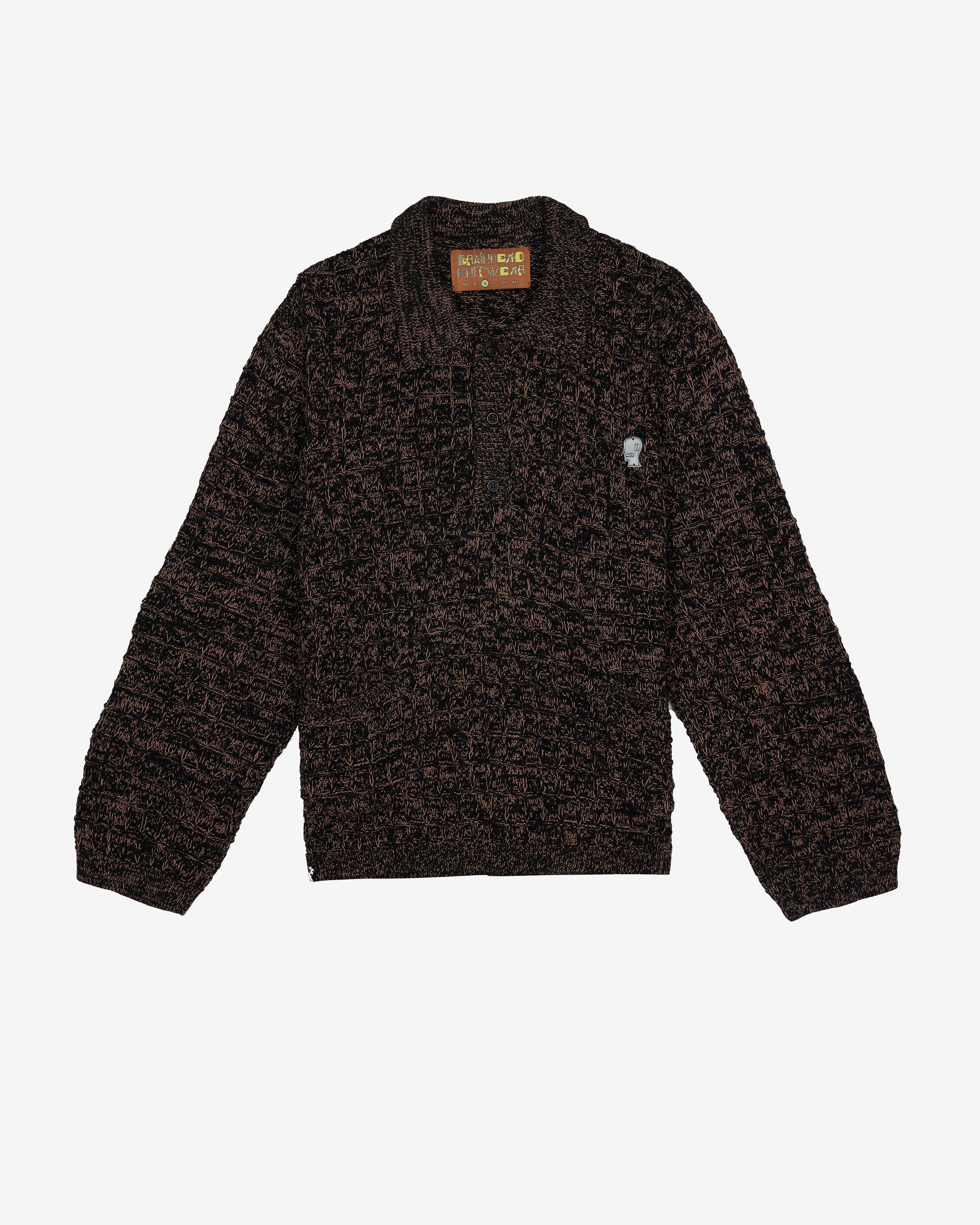 Brain Dead - Men's Waffle Pullover Sweater - (Charcoal) by BRAIN DEAD