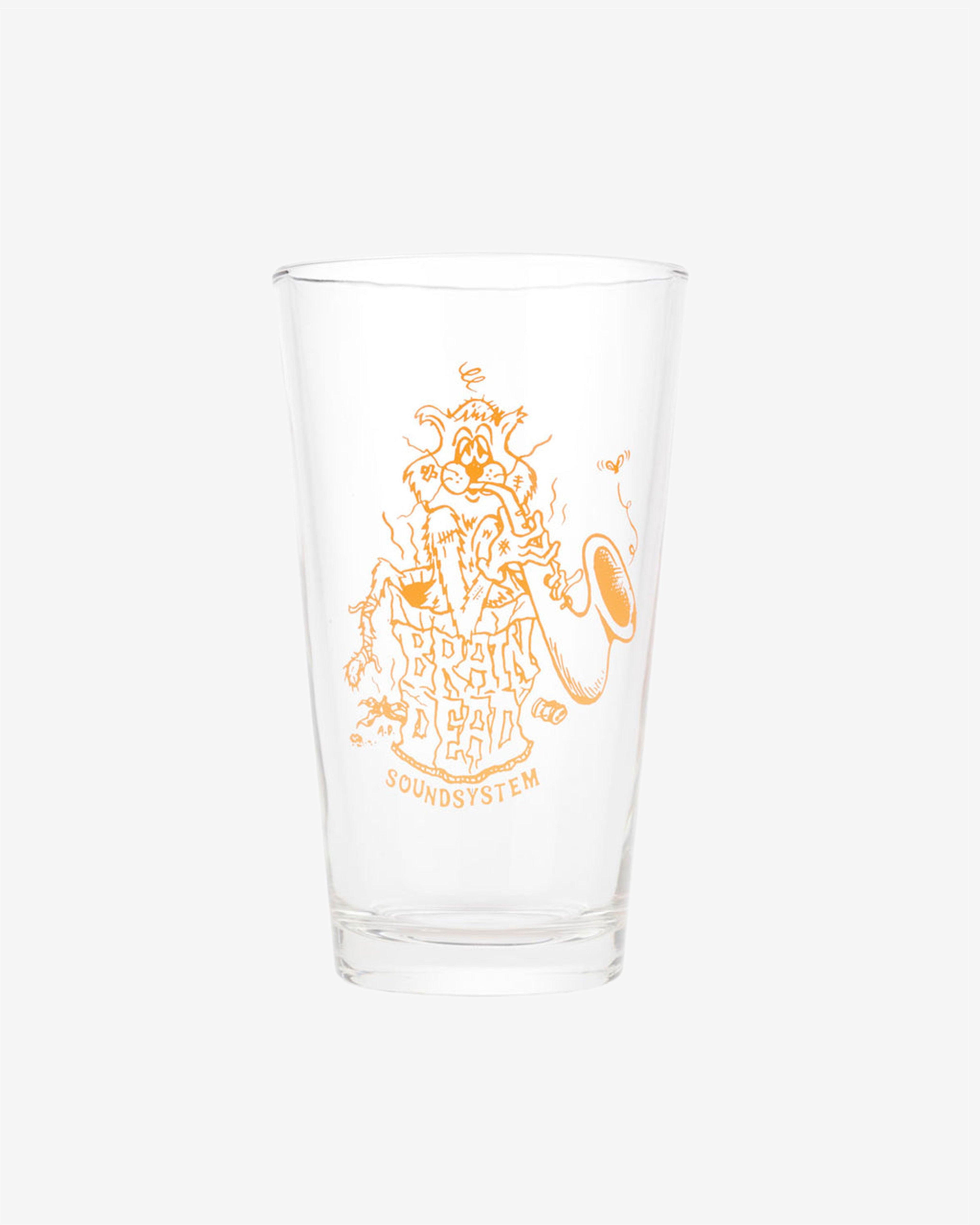 Brain Dead - Trash Cat Pint Glass - (Clear) by BRAIN DEAD