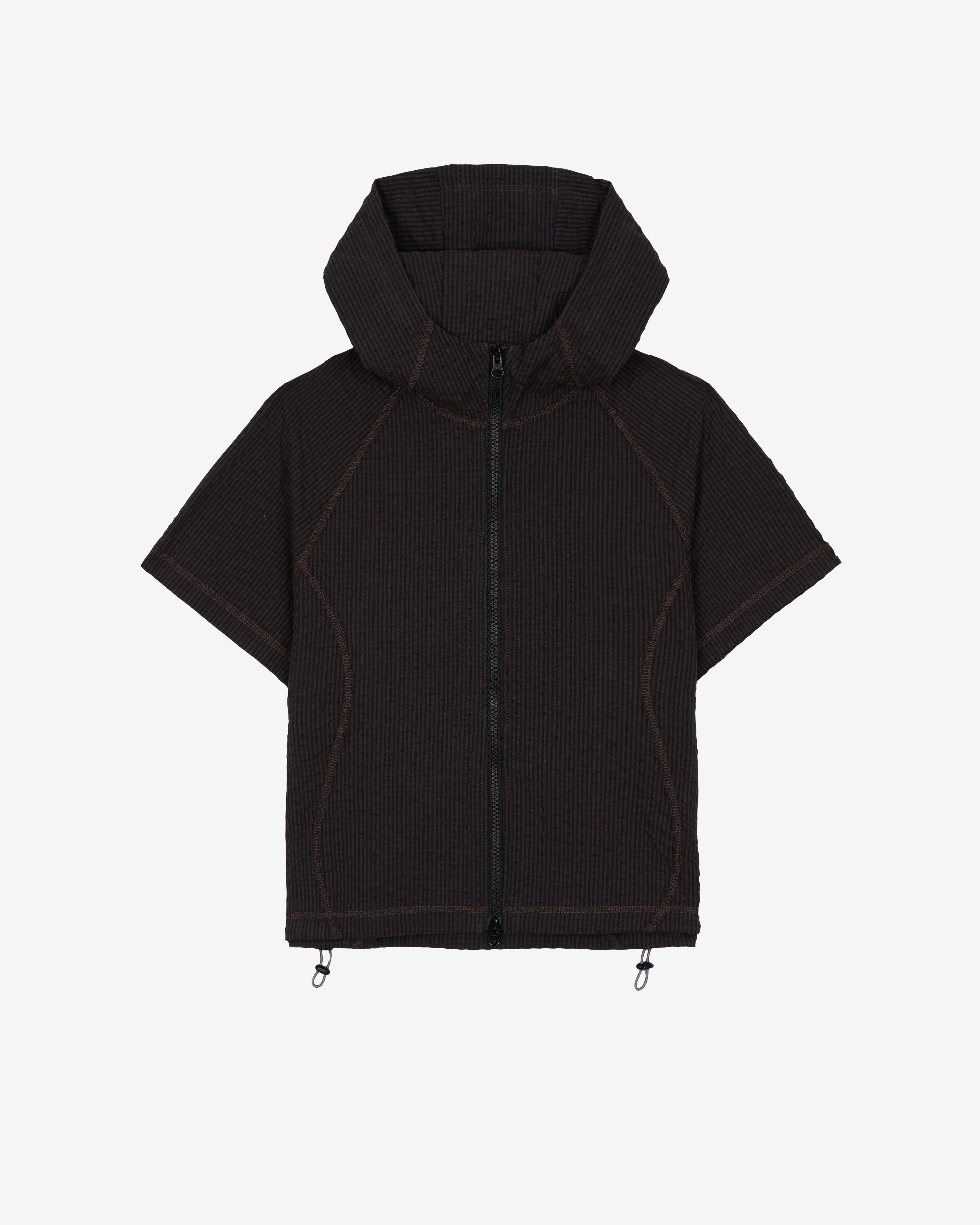 Brain Dead - Women's Gingham Hooded Top - (Black) by BRAIN DEAD