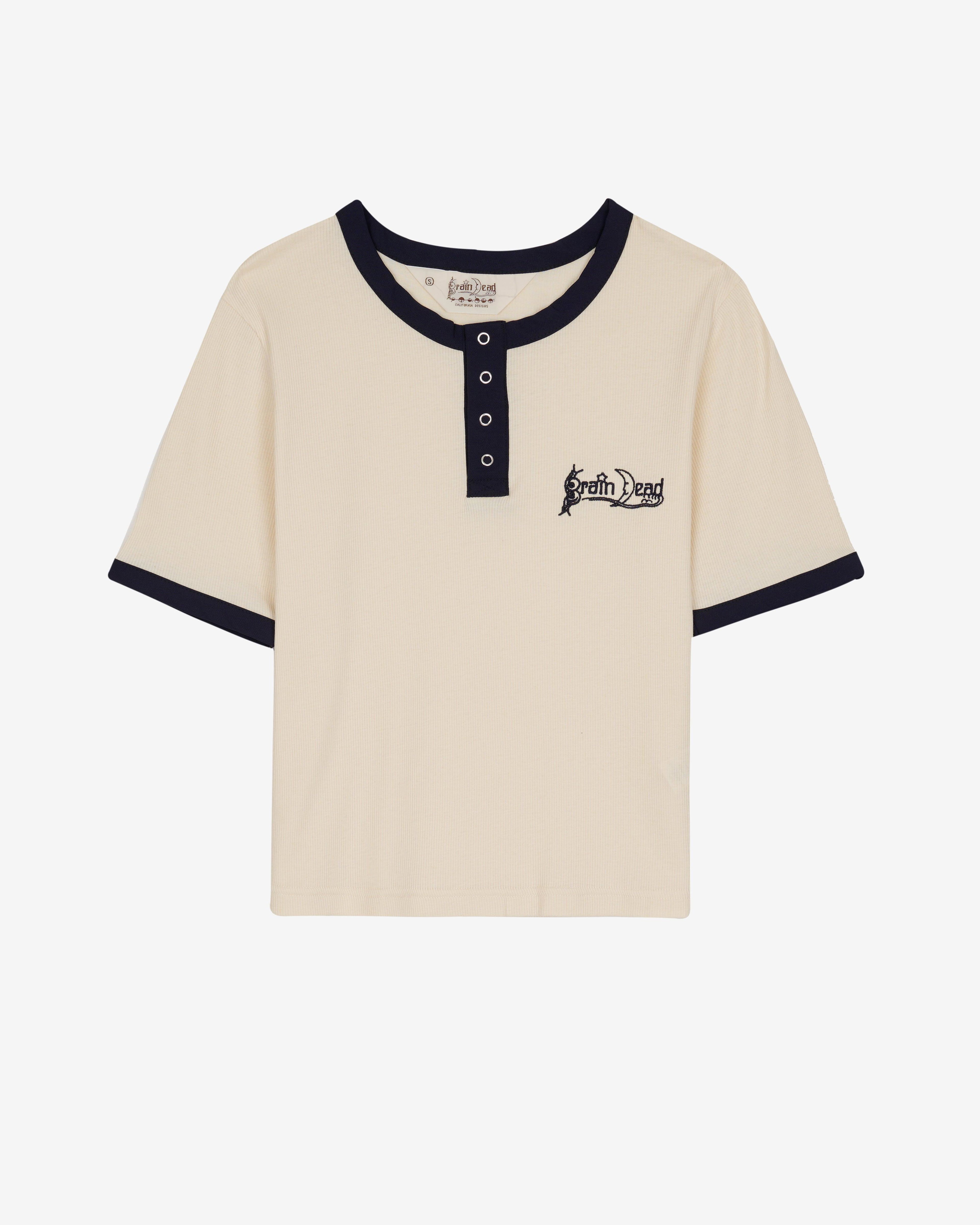 Brain Dead - Women's Ribbed Henley - (Natural) by BRAIN DEAD