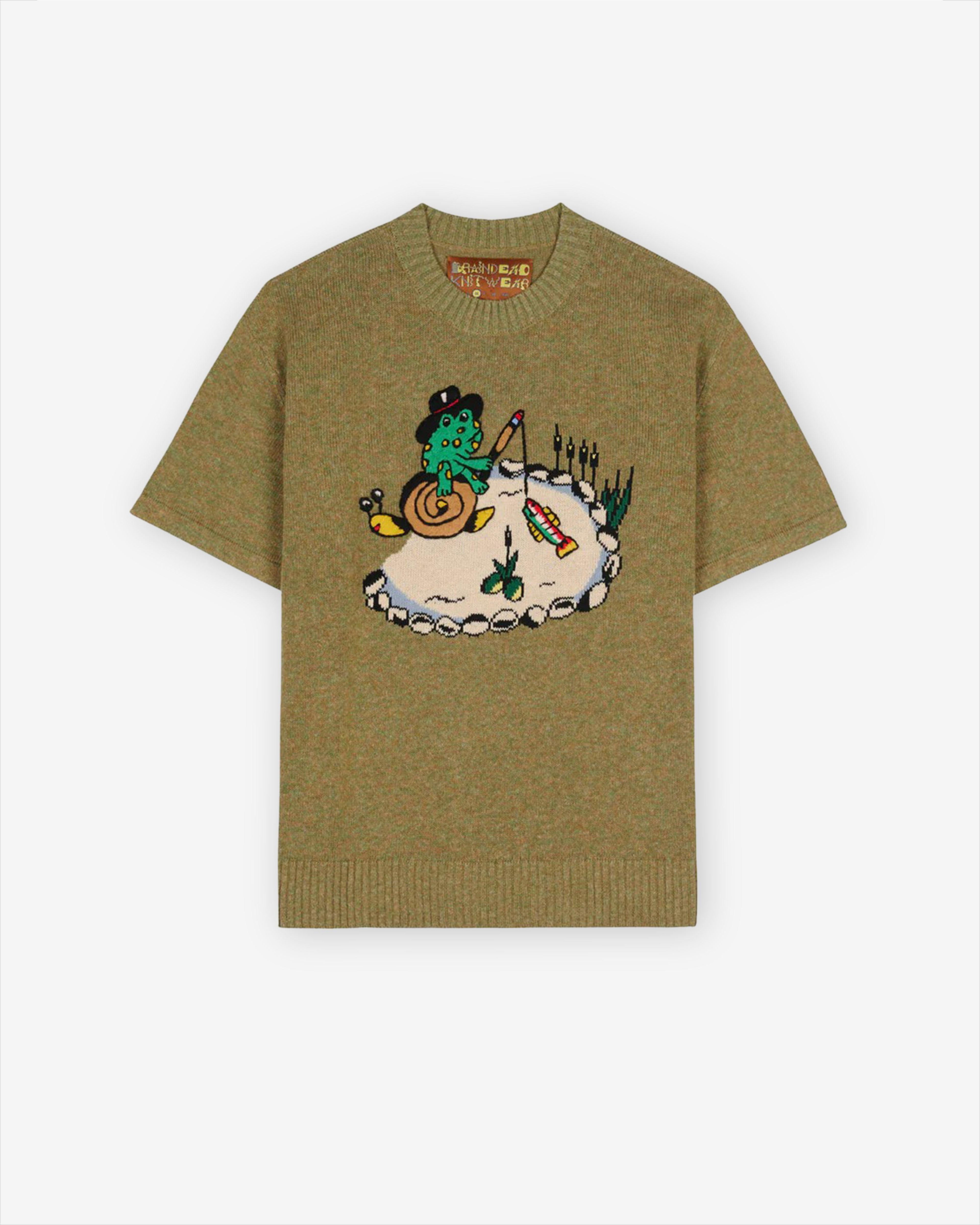 Brain Dead x South2 West8 - Men's Short Sleeve Sweater - (Moss) by BRAIN DEAD