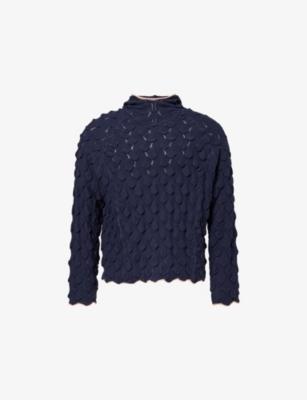 Bubble Knit Long-Sleeve Woven Hoody by BRAIN DEAD