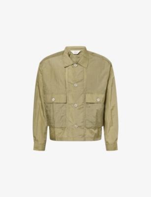 Cropped Button-Up Nylon Shirt by BRAIN DEAD