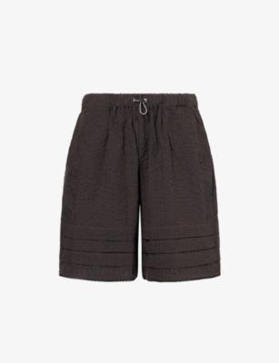Gingham Pleated Cotton Shorts by BRAIN DEAD