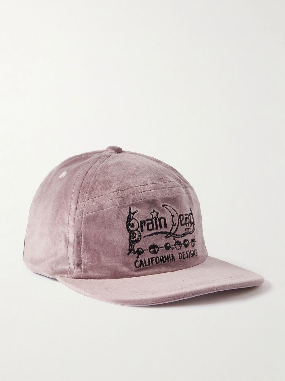 Logo-Embroidered Cotton-Velvet Cap by BRAIN DEAD