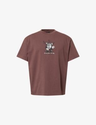 Time Is Nigh Logo-Print Cotton T-Shirt by BRAIN DEAD