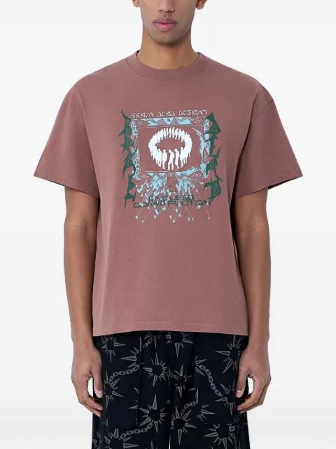 graphic-print crew-neck T-shirt by BRAIN DEAD