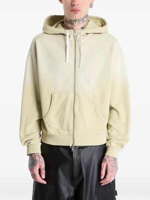 padded-elbow zip-up hoodie by BRAIN DEAD