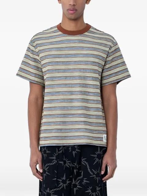striped crew-neck T-shirt by BRAIN DEAD