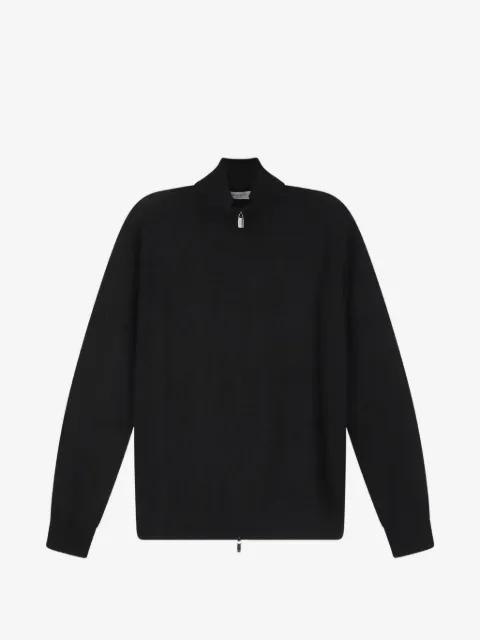 zip-up cashmere cardigan by BRAMANI CASHMERE