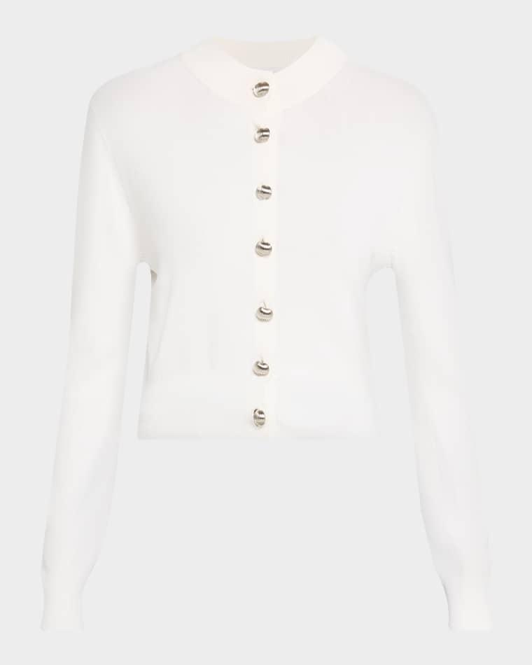 Aubrey Crewneck Cardigan by BRANDON MAXWELL