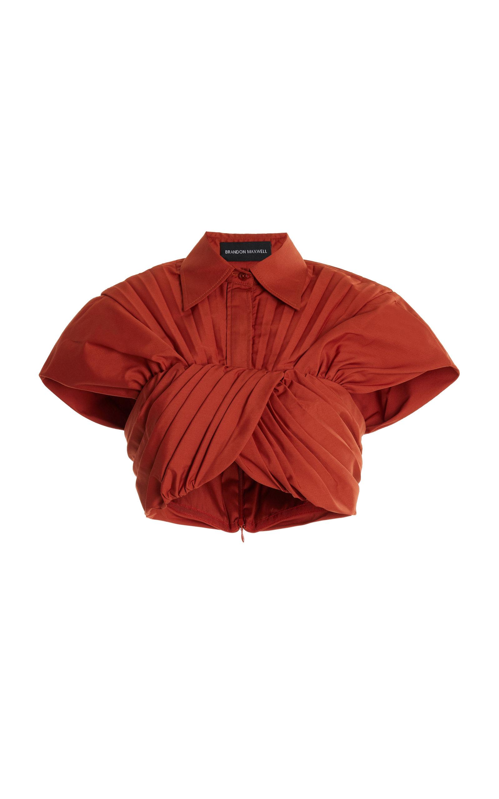 Brandon Maxwell Exclusive Draped Cotton Cropped Top - Moda Operandi by BRANDON MAXWELL